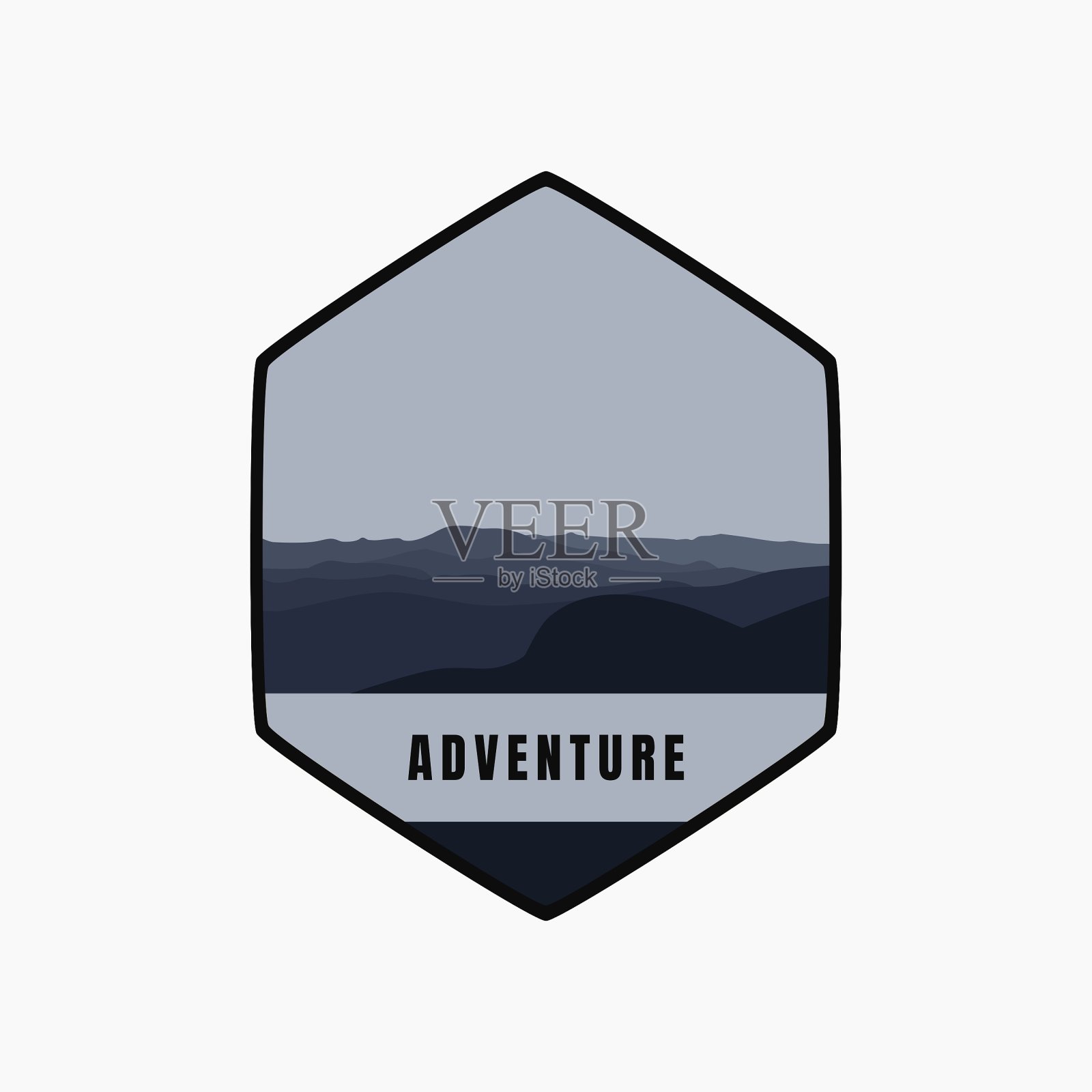 山景画,户外探险。矢量图形的t恤和其他用途。插画图片素材