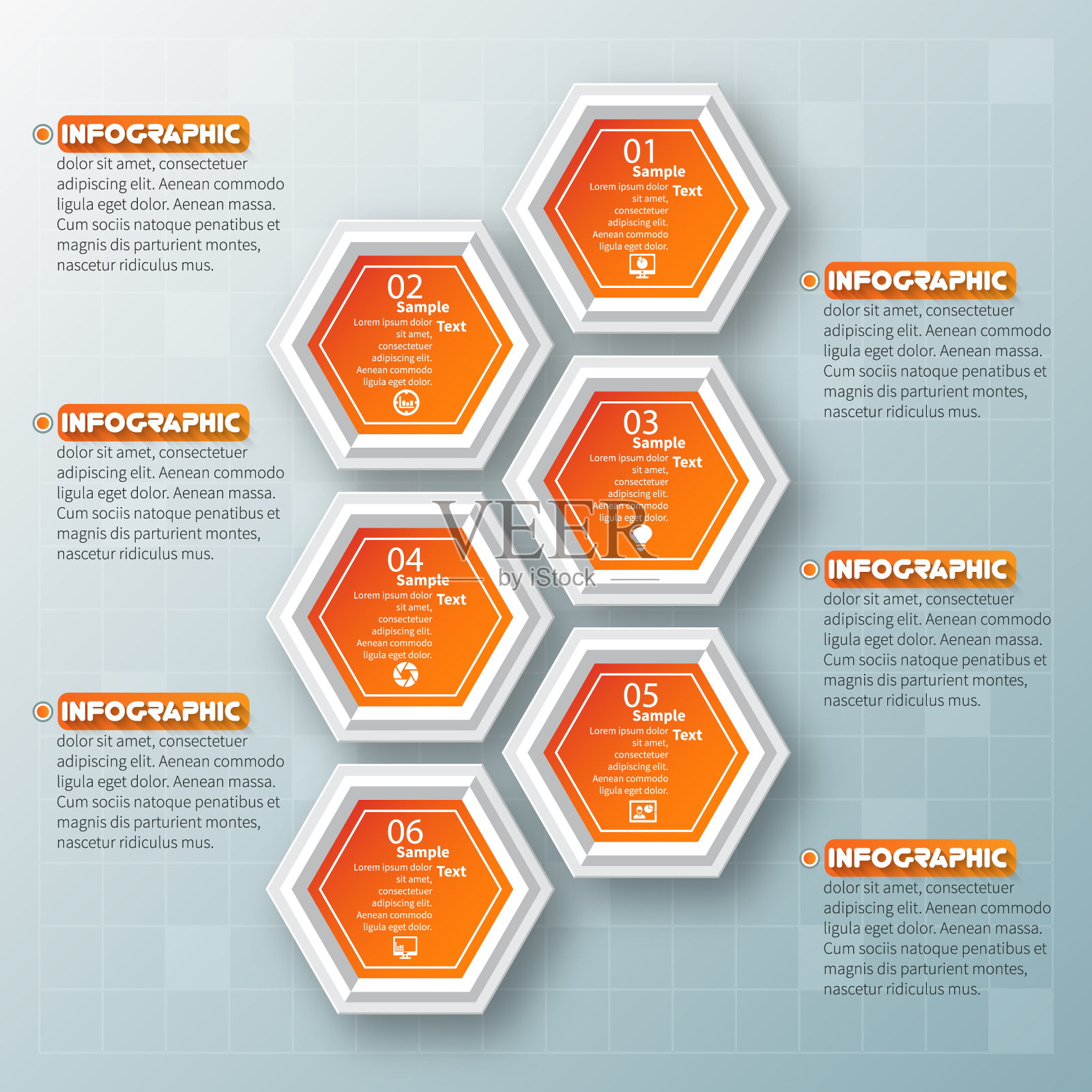 三维纸张信息图。业务模板。矢量插图设计模板素材