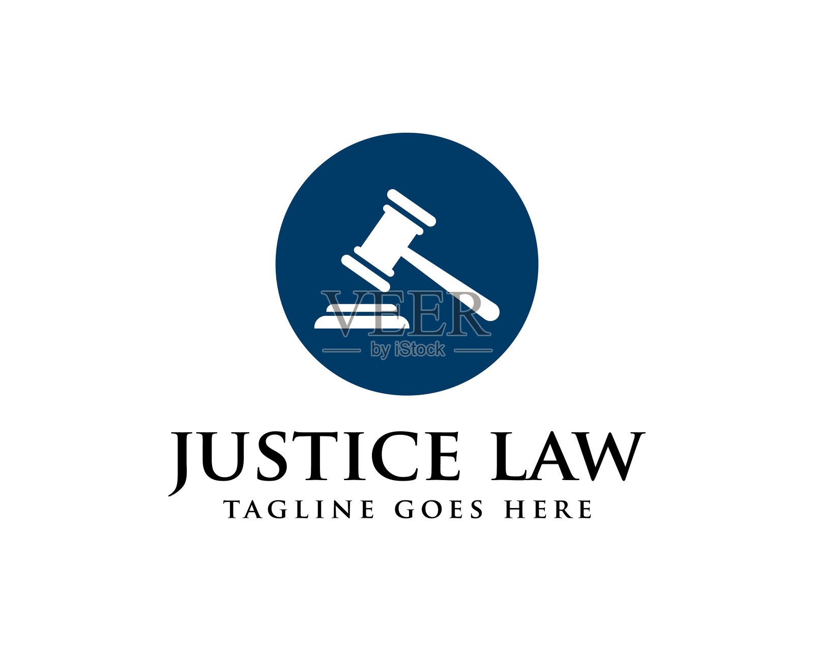 正义法律法槌Logo模板矢量设计可编辑可调整大小EPS 10插画图片素材