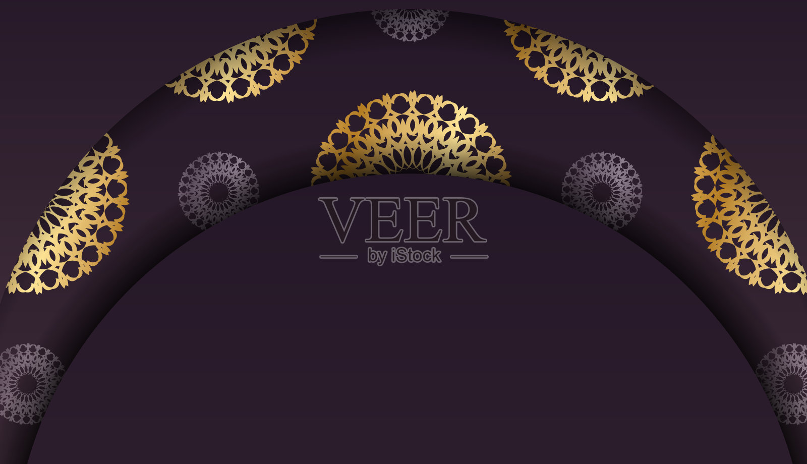 勃艮第的背景与豪华的金色图案和地方的标志或文字插画图片素材