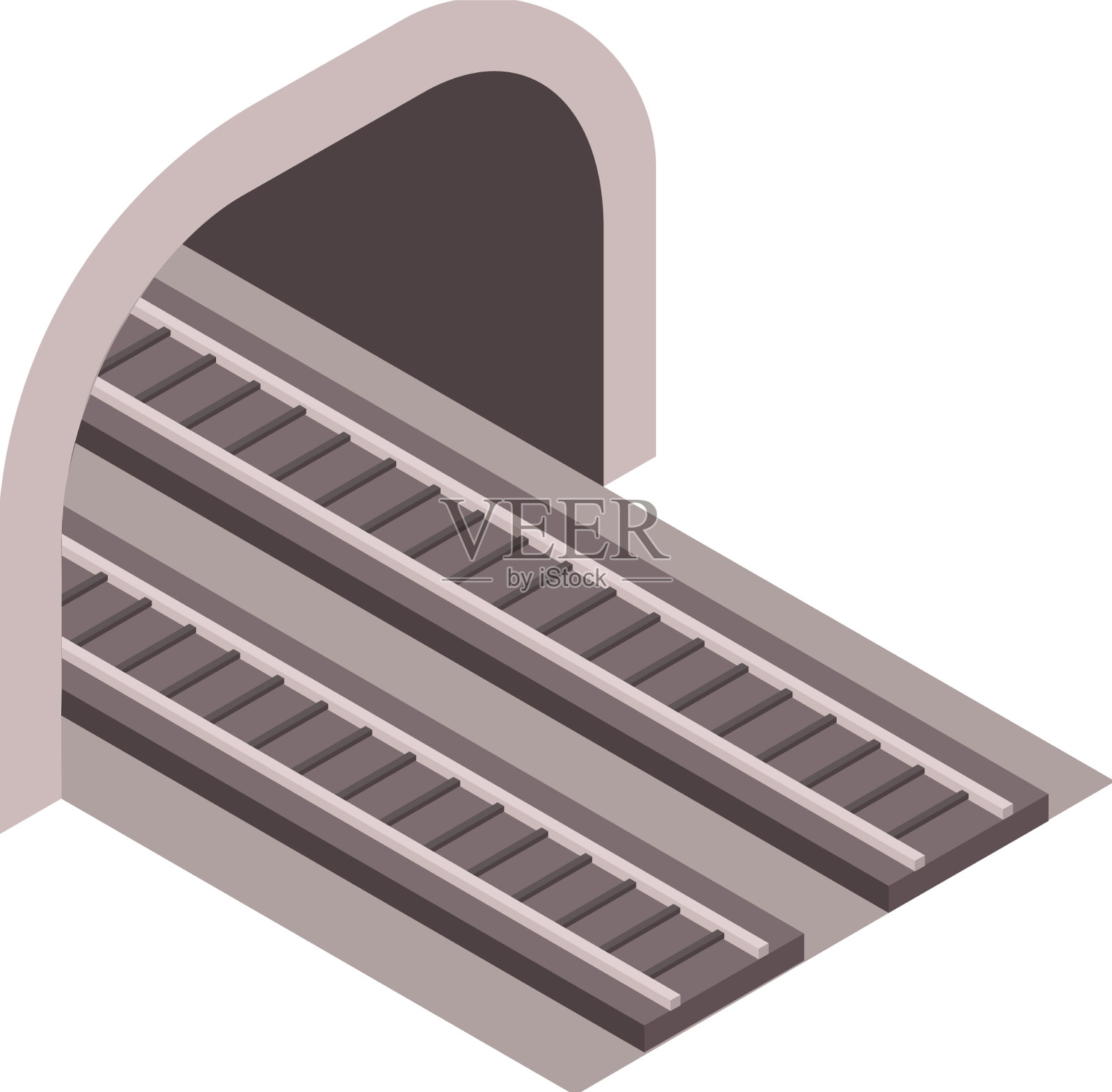 等距地铁隧道图标设计元素图片