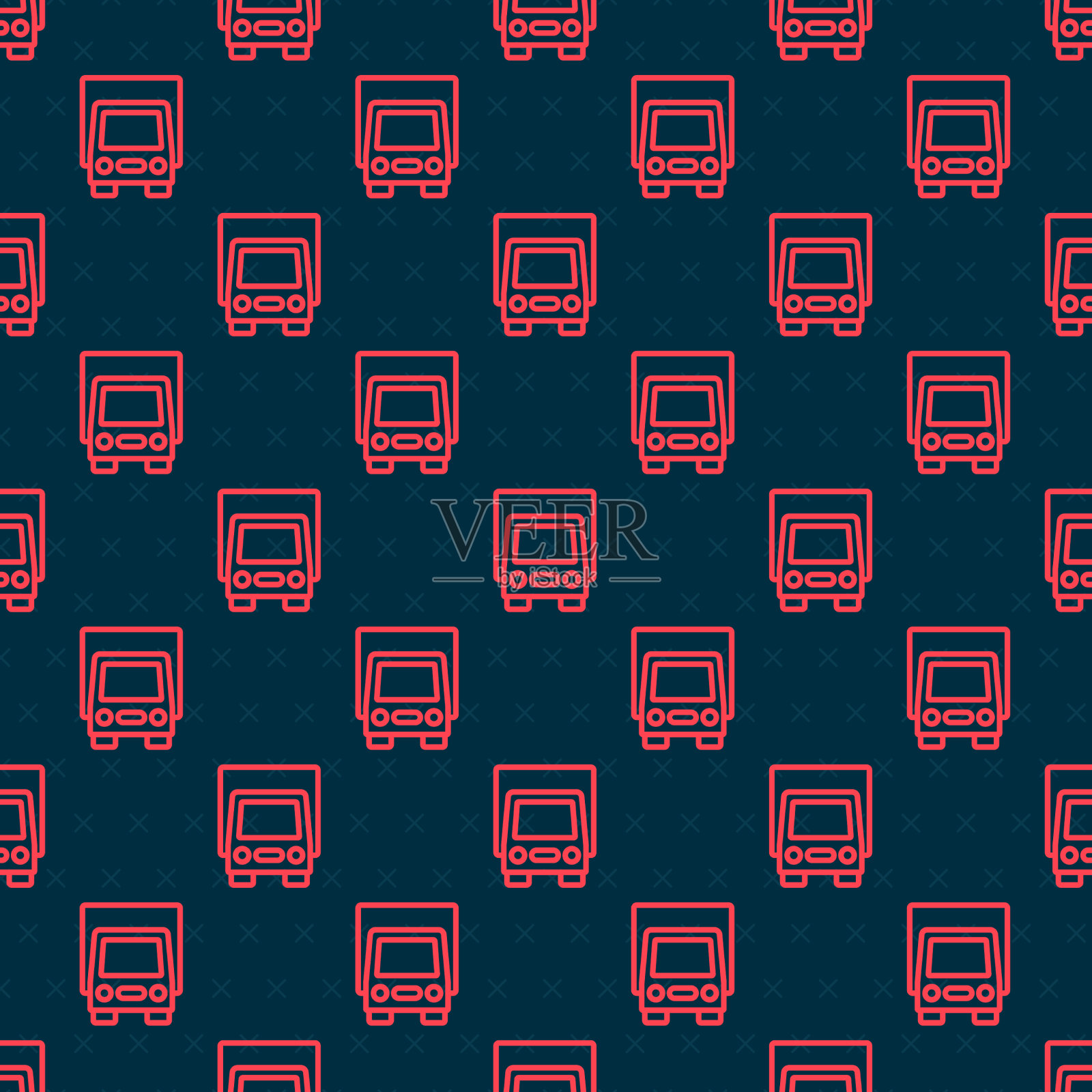 红线交付货车车辆图标插画图片素材