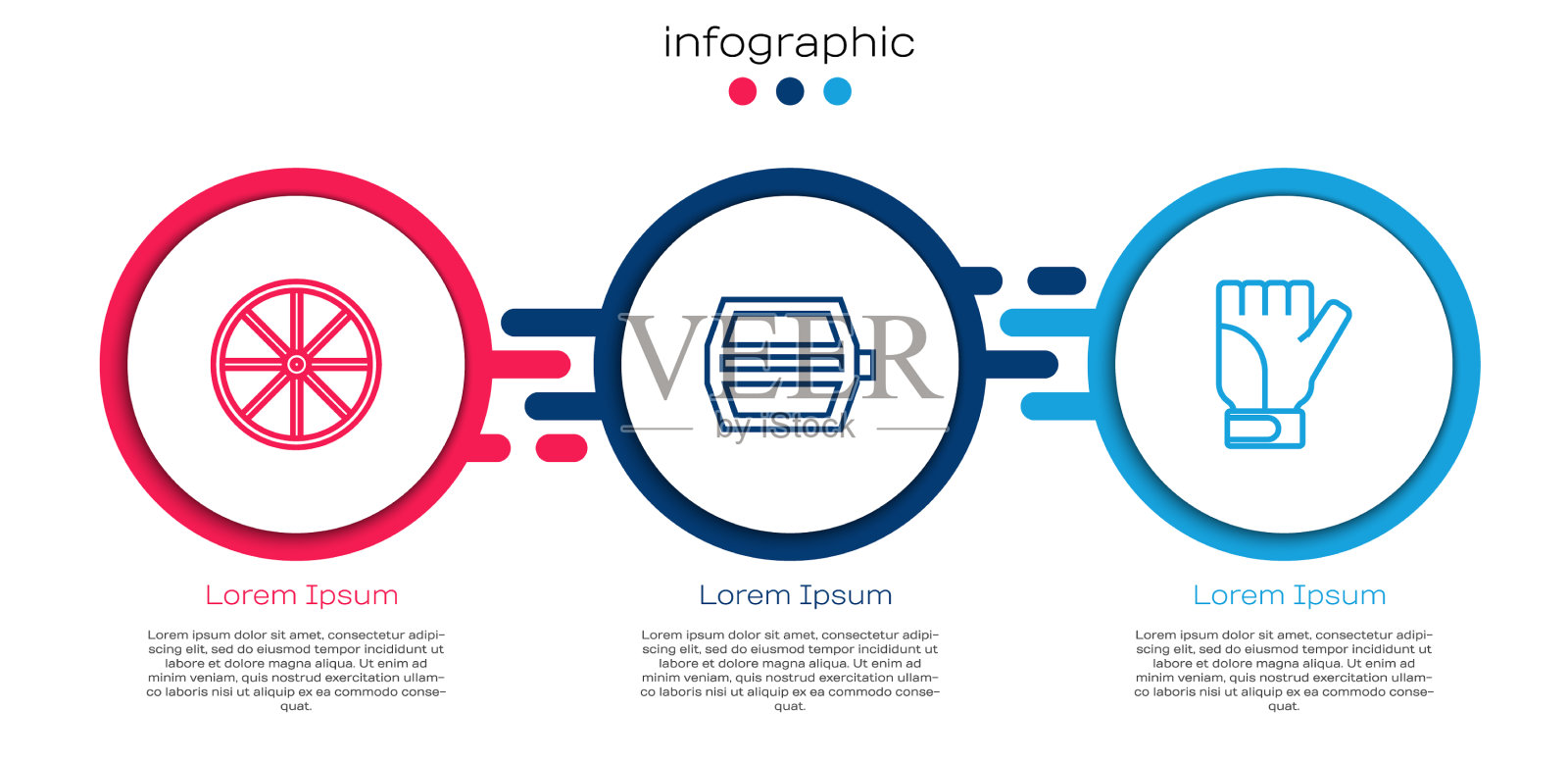 集行自行车轮踏板及手套业务插画图片素材