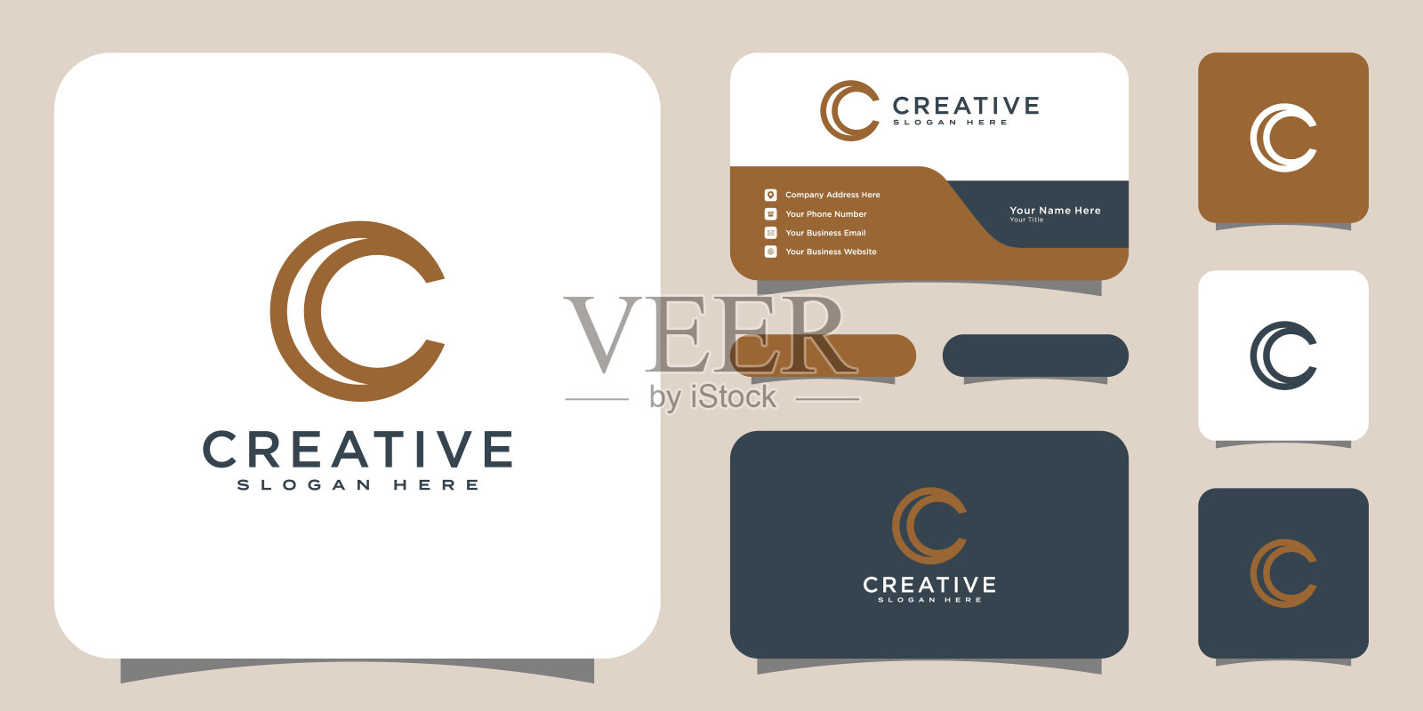 首字母c标志线条风格矢量设计设计模板素材