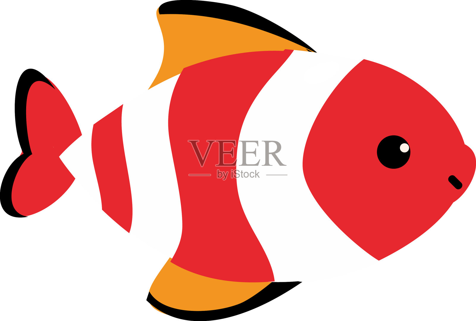 可爱的鱼像海洋动物一样漂浮在水下设计元素图片