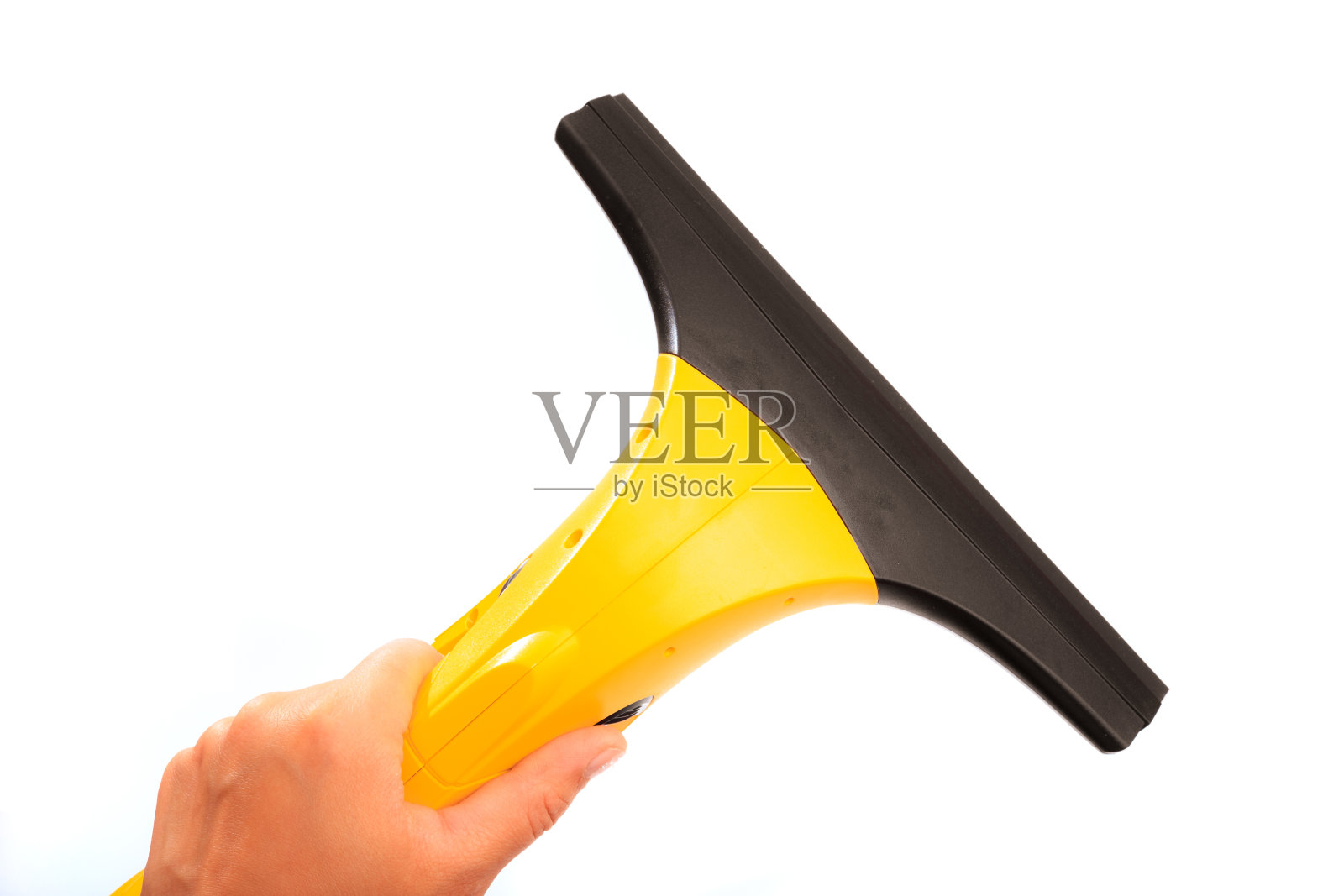 专业电动真空玻璃窗户清洁器,白色背景,手持隔离照片摄影图片