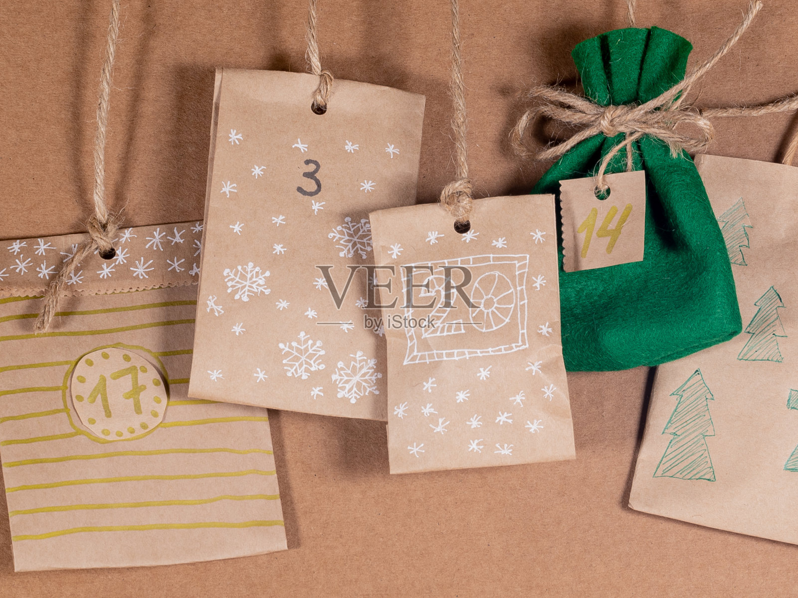 圣诞节DIY降临历照片摄影图片