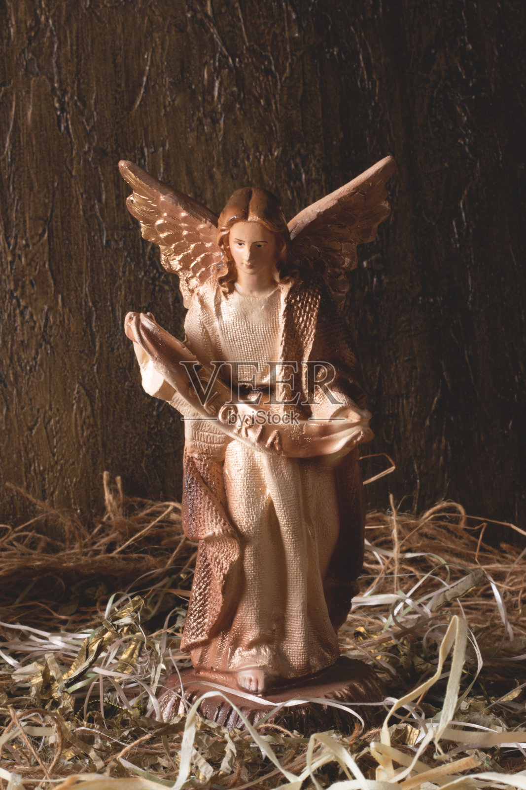 基督诞生的场景。有着乡村背景的孤立人物照片摄影图片