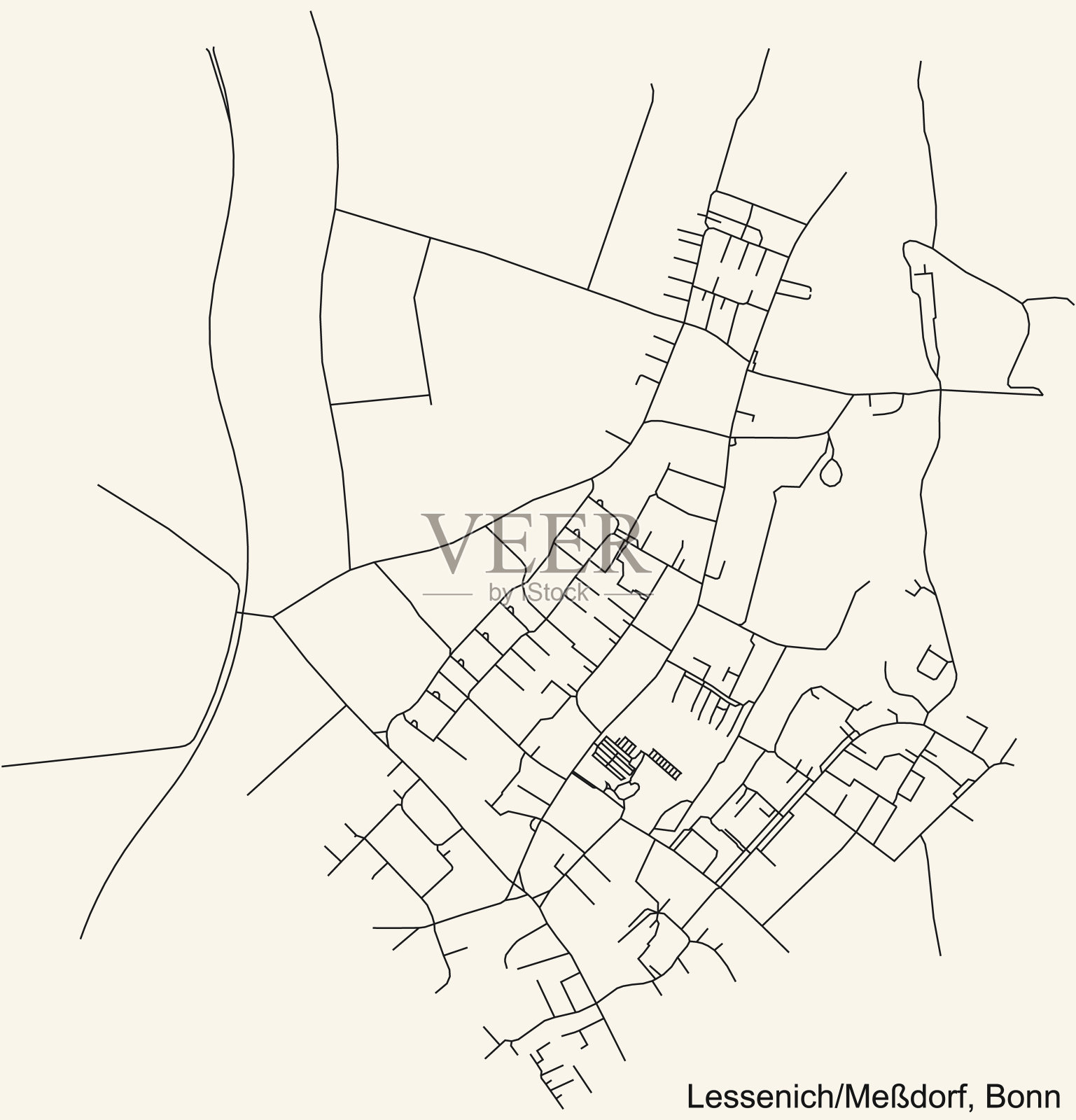 德国波恩的Lessenich/Meßdorf街道道路地图插画图片素材