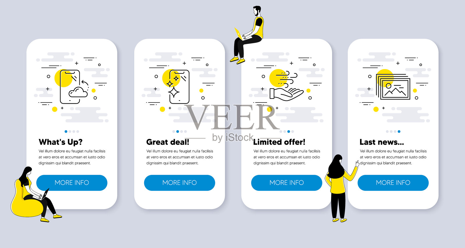 一组与风能相关的技术图标图标素材