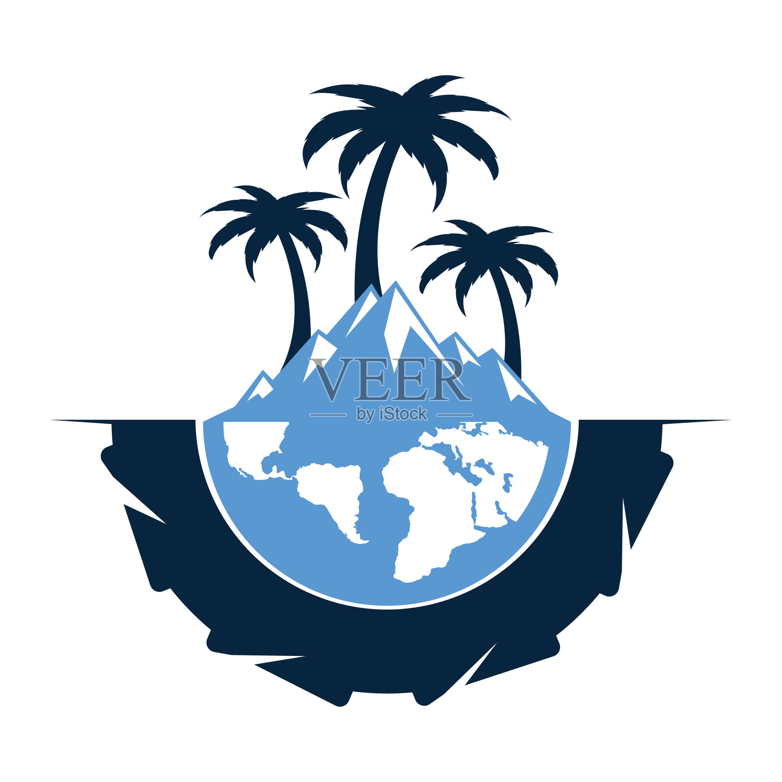 吉普车轮胎和山插画图片素材