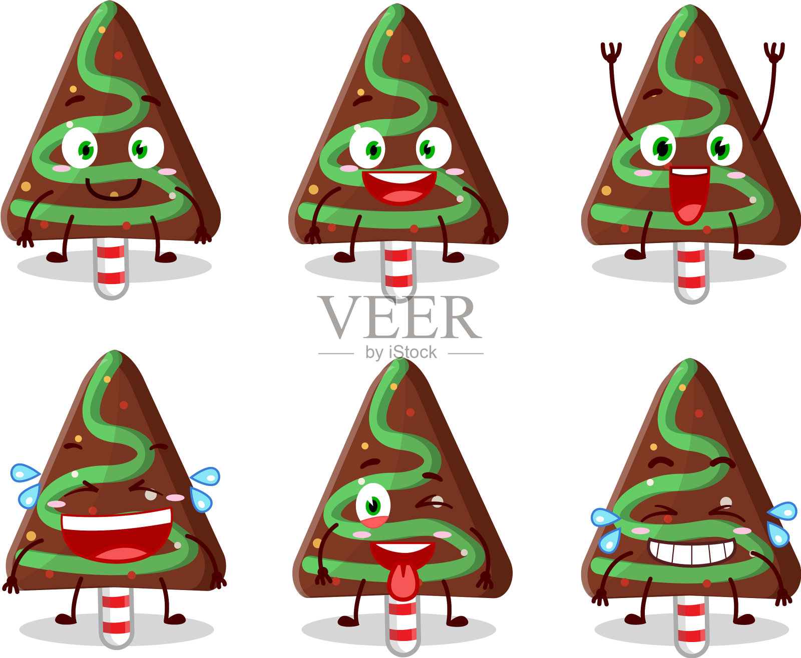 卡通人物糖果巧克力圣诞节插画图片素材