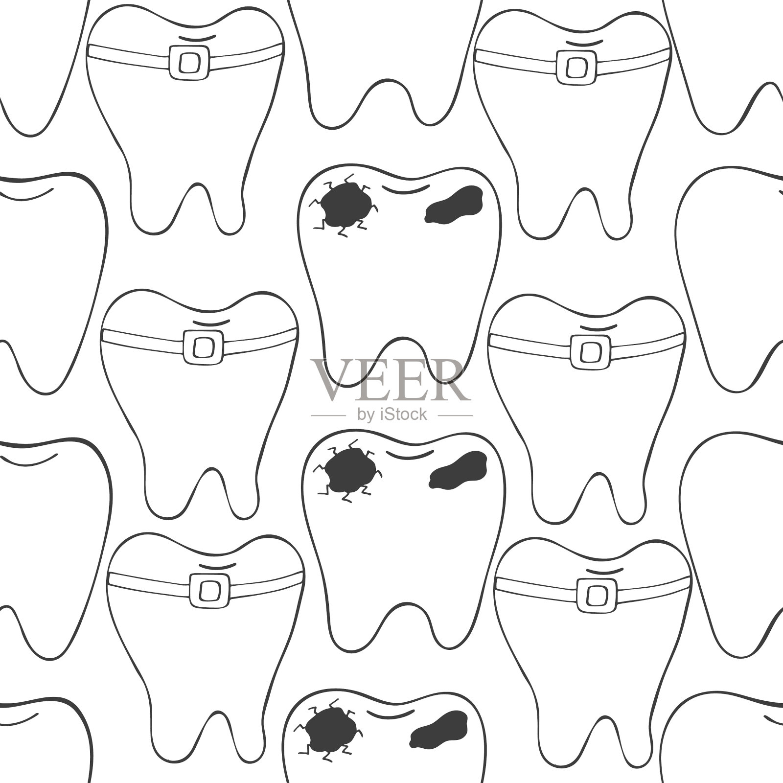 单色医用无缝图案着色设计元素图片