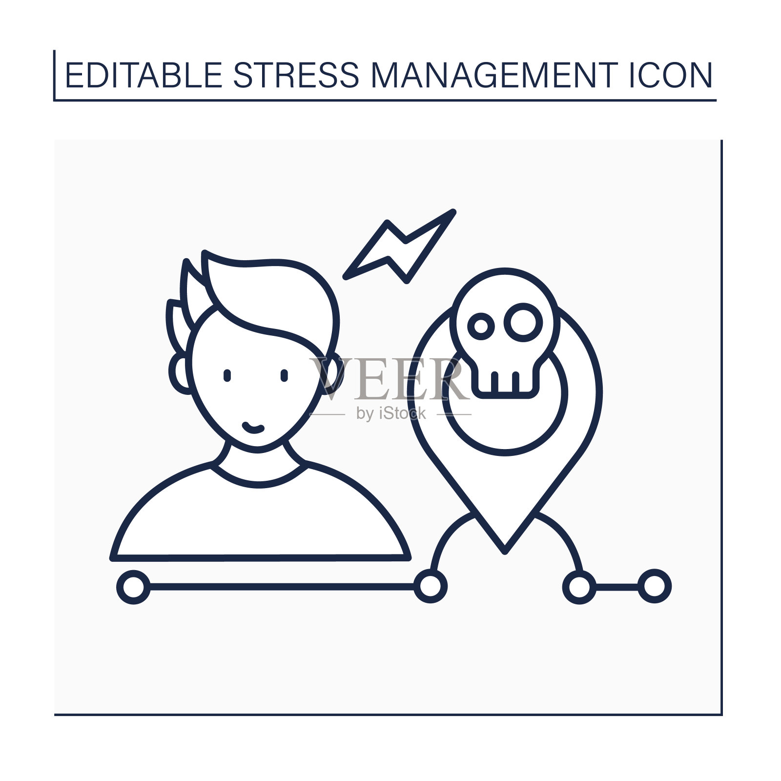 避免压力情境的线条图标图标素材