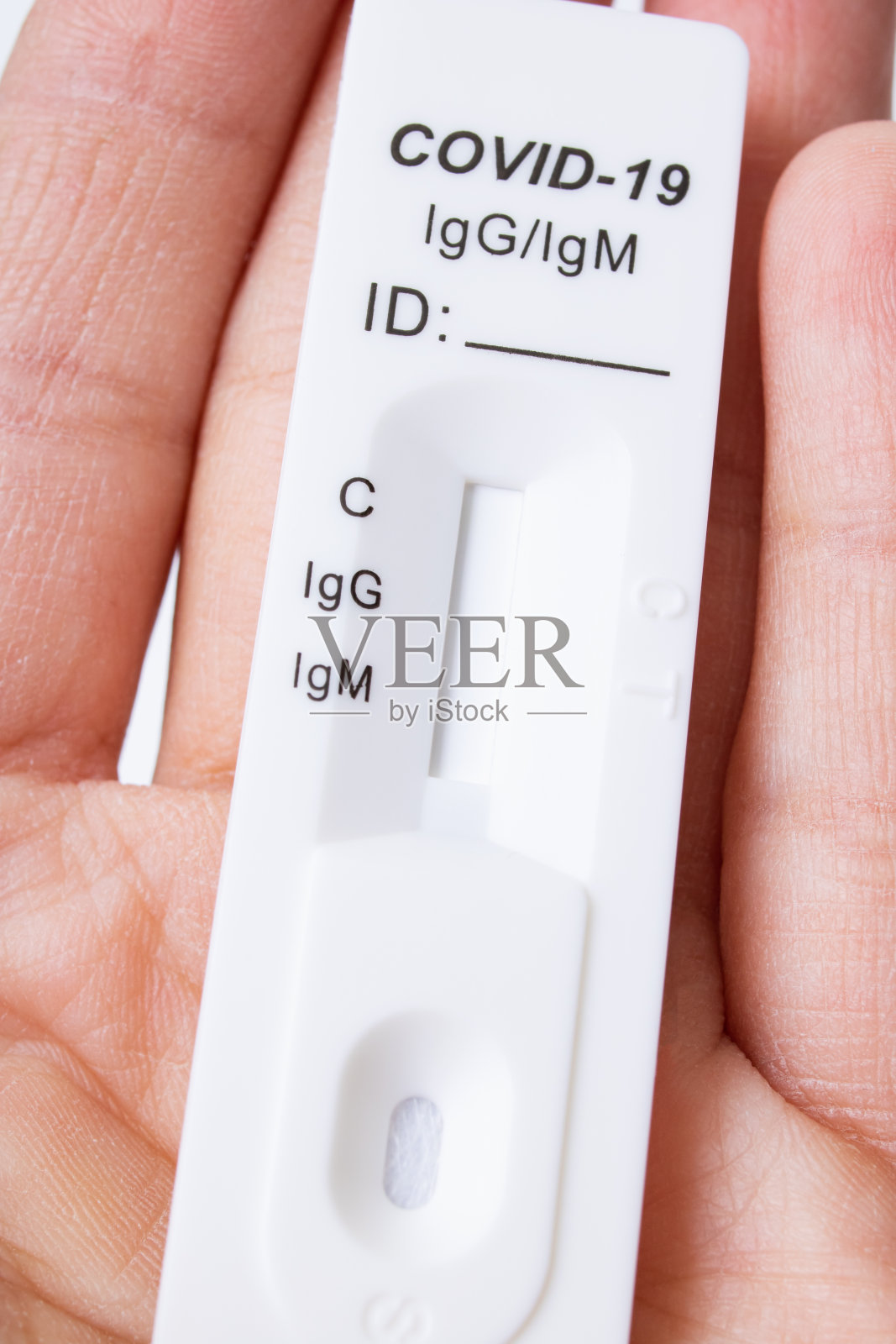 冠状病毒抗体快速检测关闭照片摄影图片