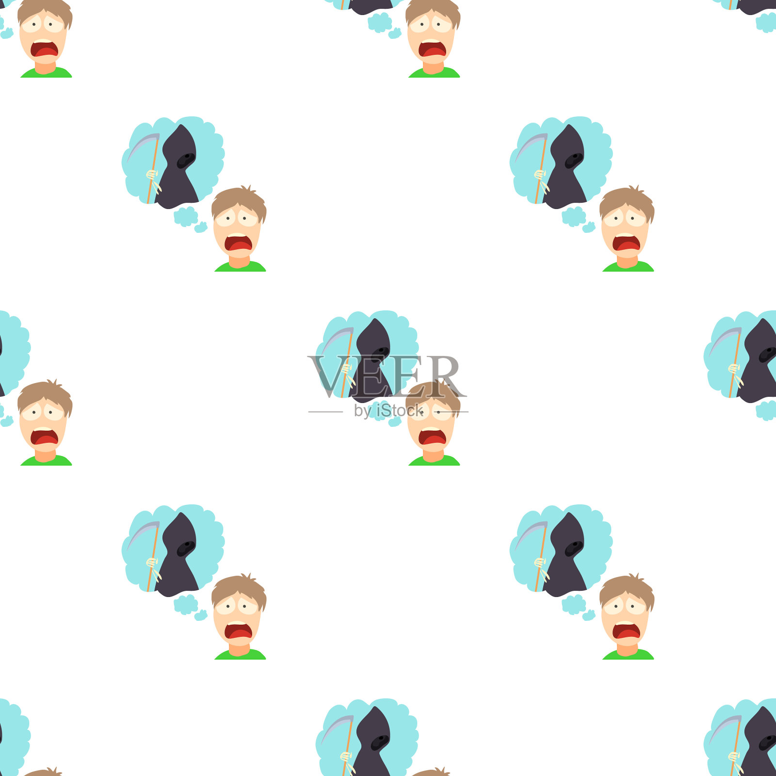 tanatophobia概念卡通插画图片素材