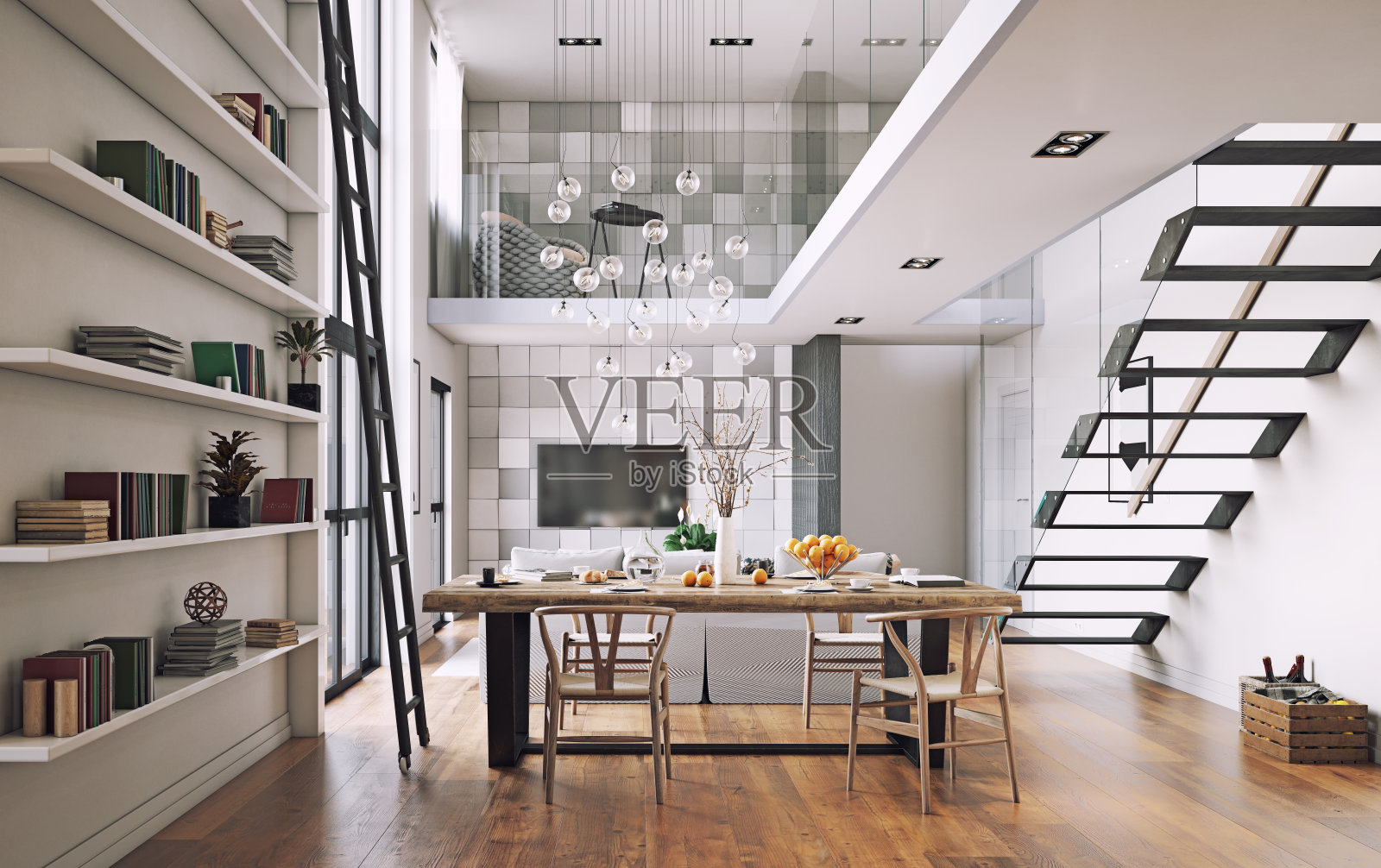 现代生活的室内照片摄影图片