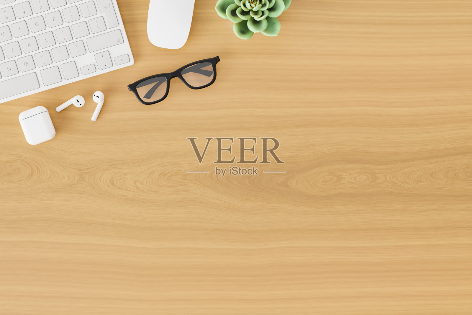 桌面白色桌面Topview,工作空间,工作背景。照片摄影图片