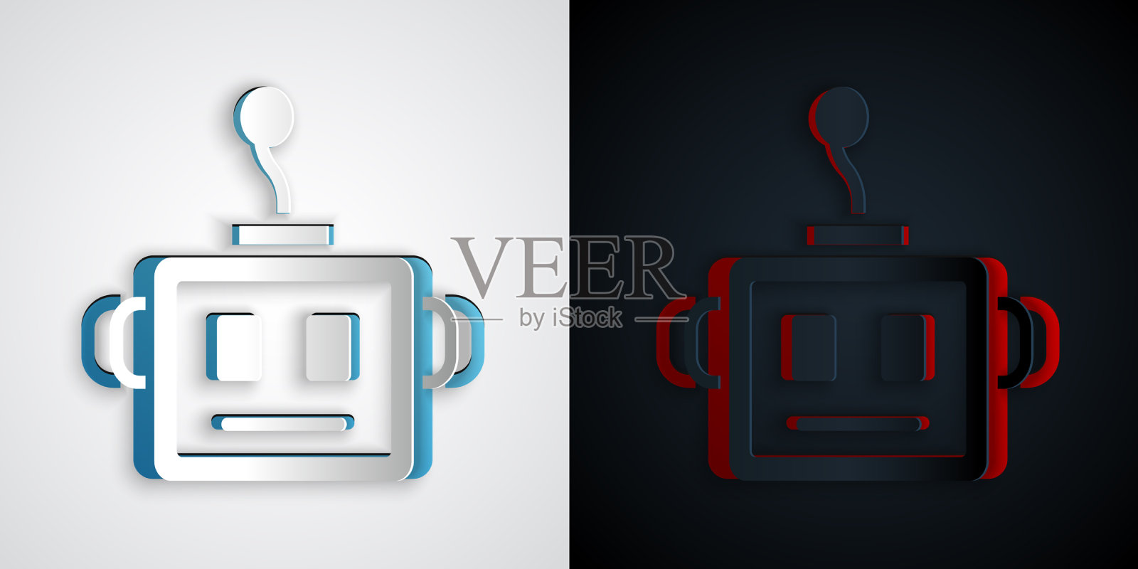 剪纸人工智能机器人图标插画图片素材