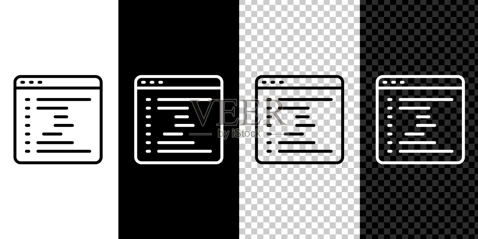 设置行浏览器窗口图标隔离在黑色和图标素材