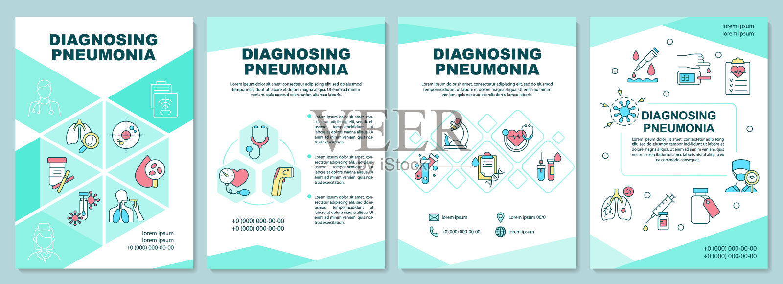 肺炎诊断手册模板设计模板素材