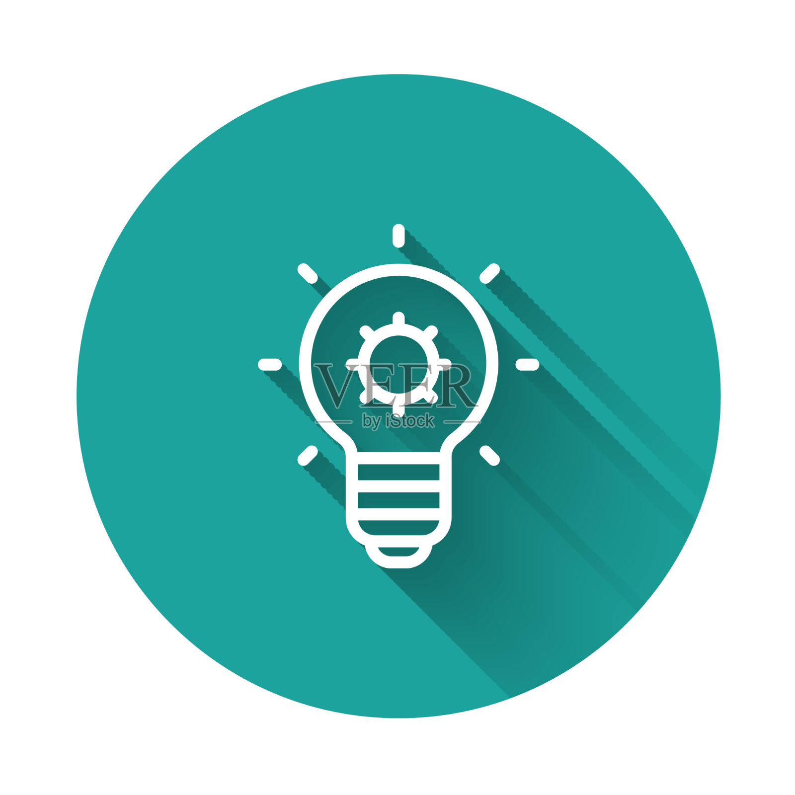 白线灯泡与概念图标的概念图标素材