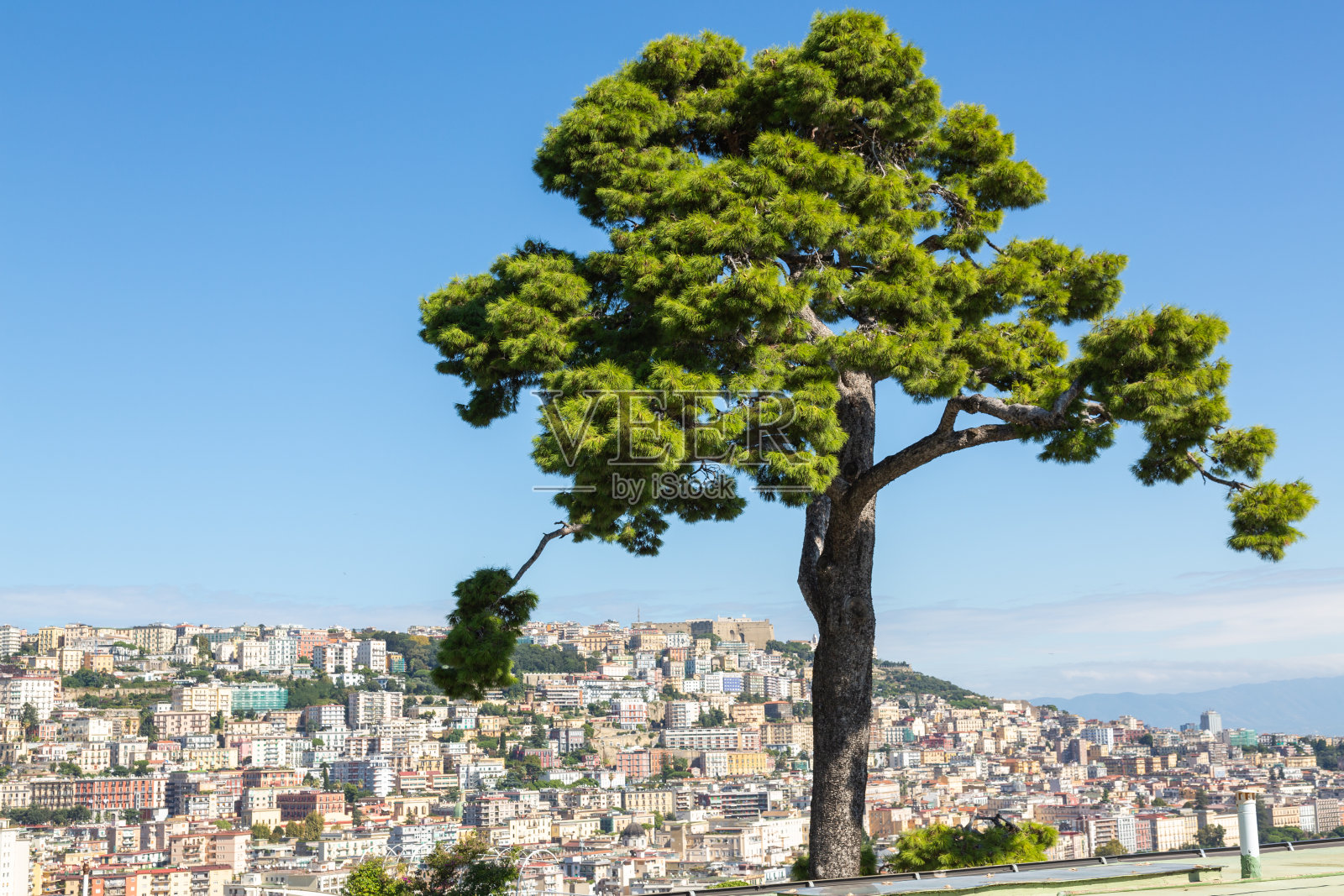 那不勒斯海湾鸟瞰图照片摄影图片