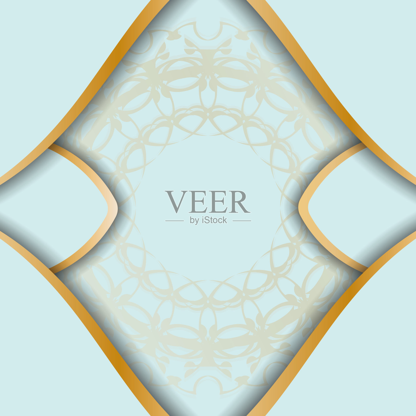 以希腊金饰的海蓝宝石明信片祝贺您。插画图片素材