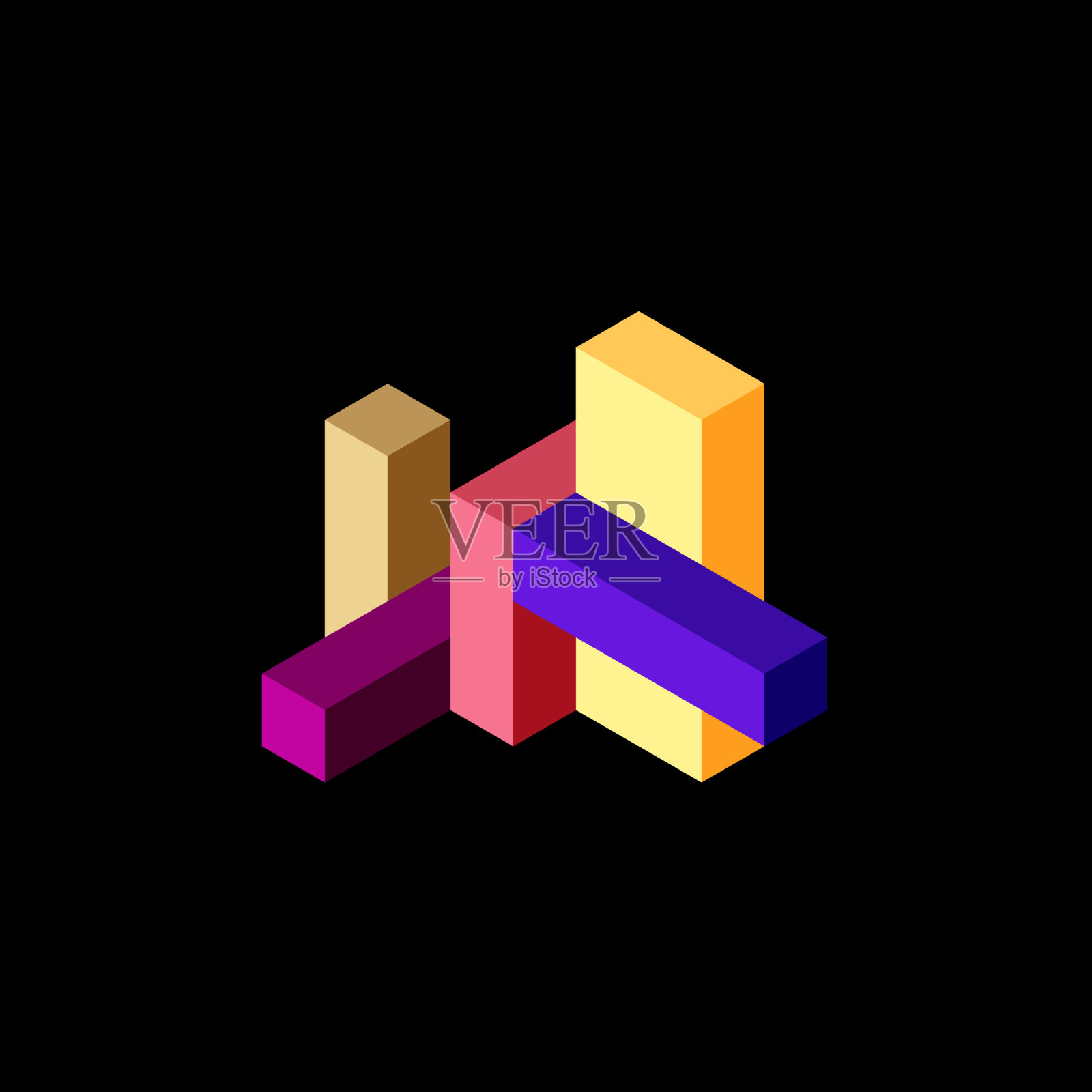 抽象背景三维立方体和立方体元素插画图片素材