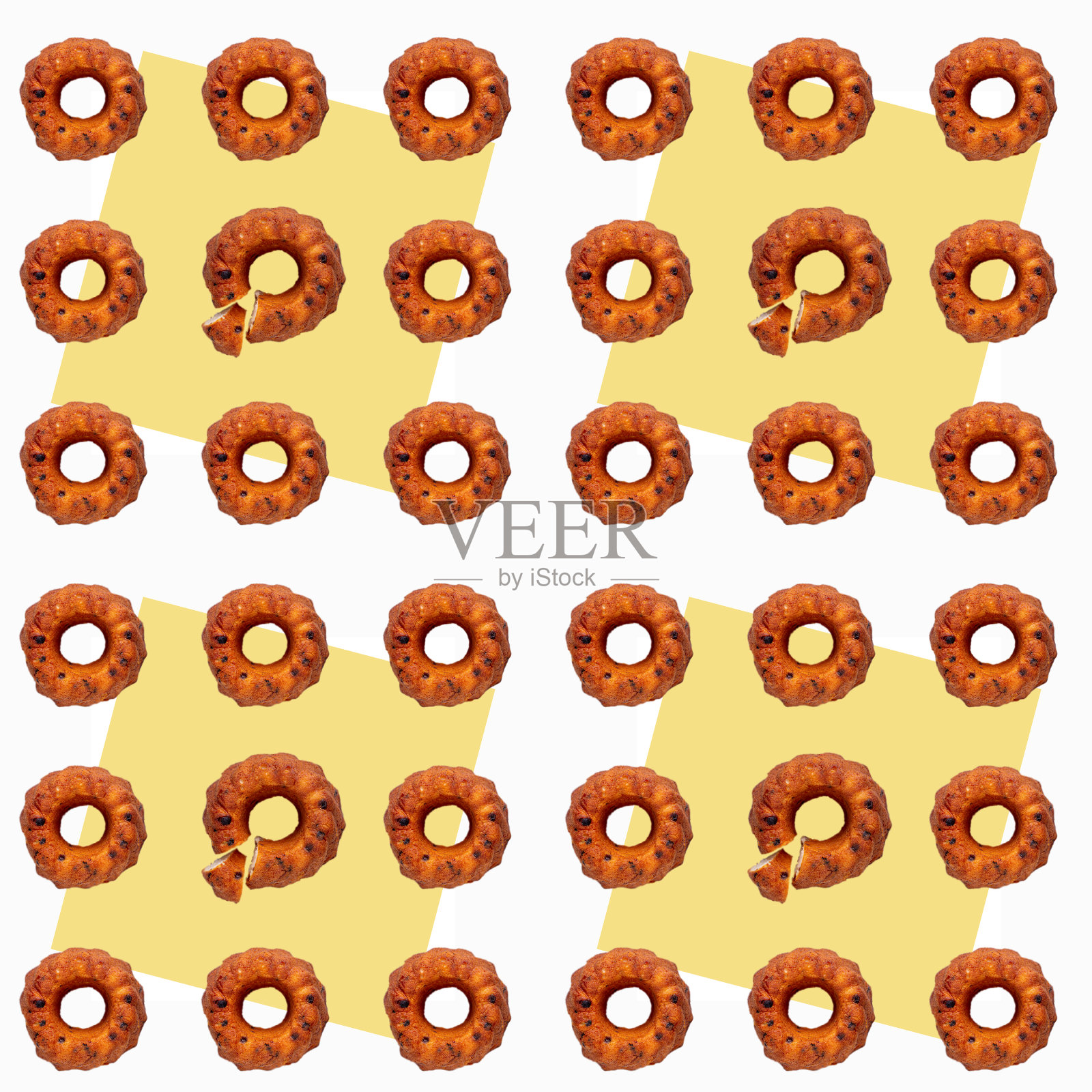 葡萄干纸杯蛋糕的无缝图案照片摄影图片