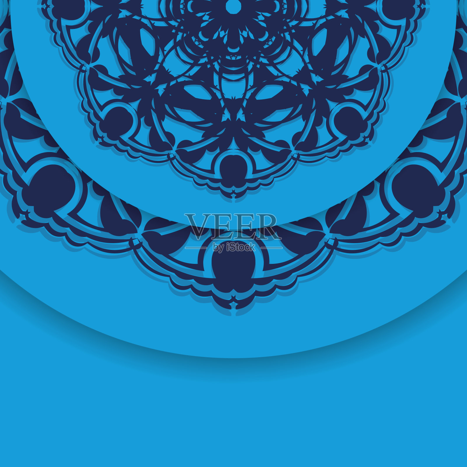 蓝色的小册子,上面有抽象图案,祝贺你。插画图片素材