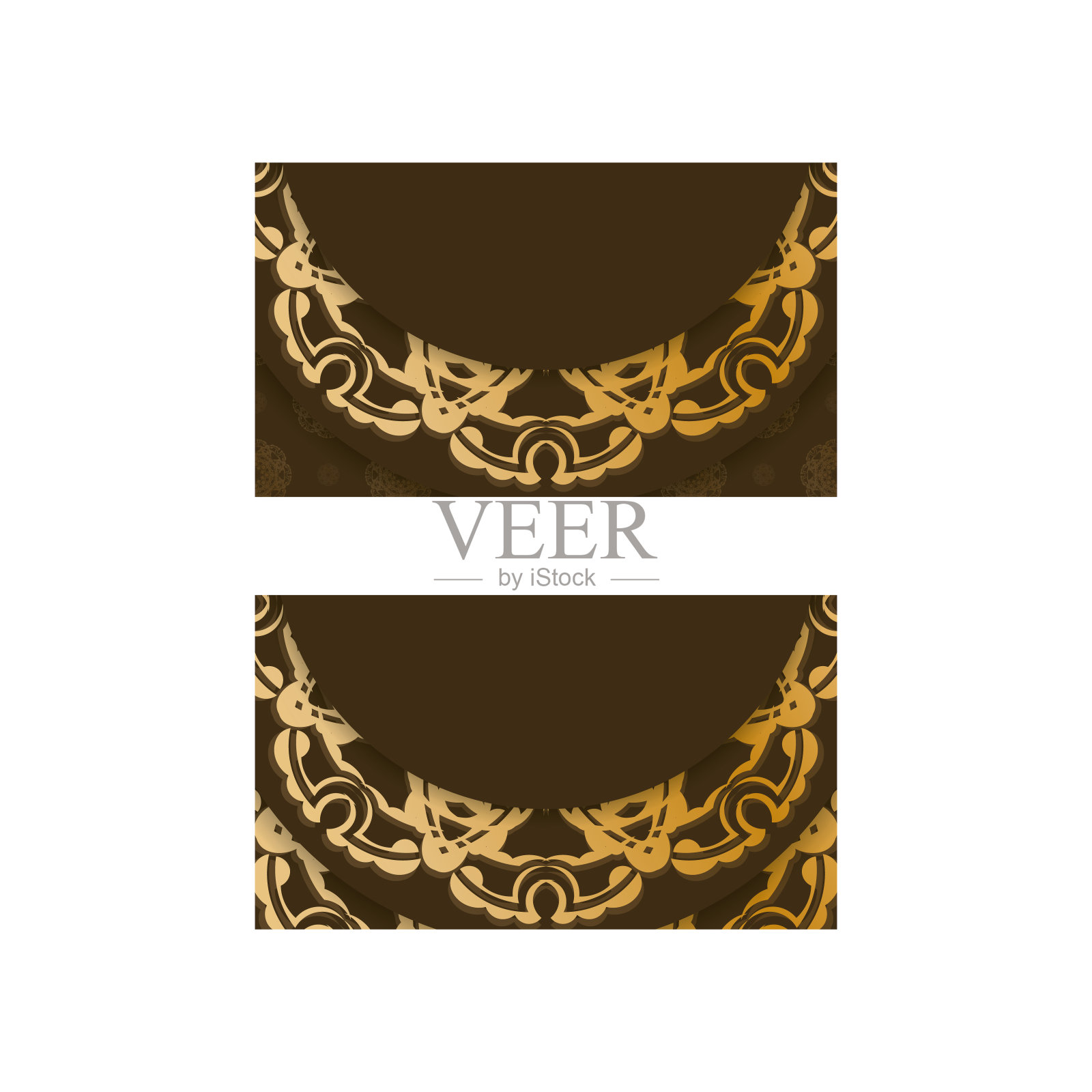 名片棕色与印度黄金装饰您的个性。插画图片素材