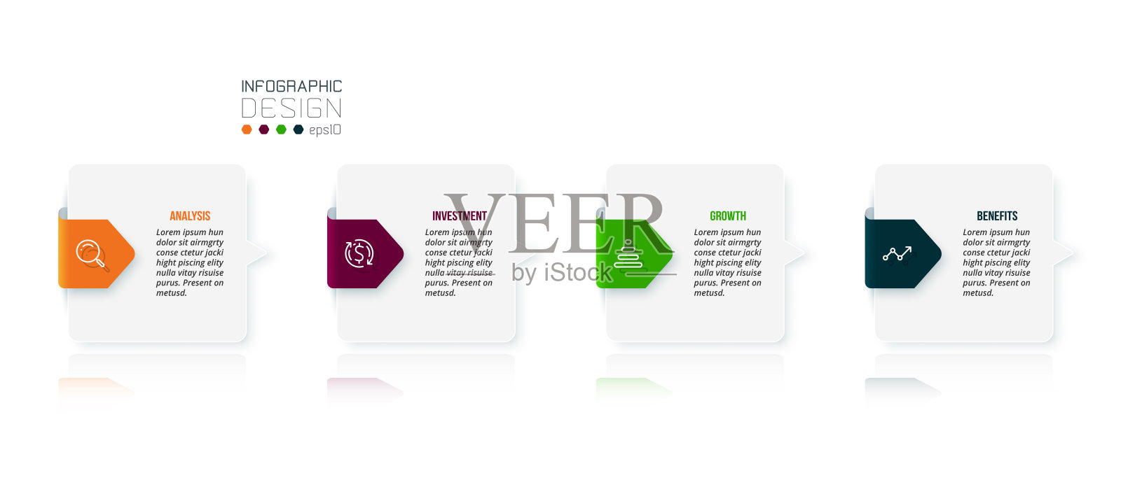 带选项的业务概念信息图表模板。设计模板素材