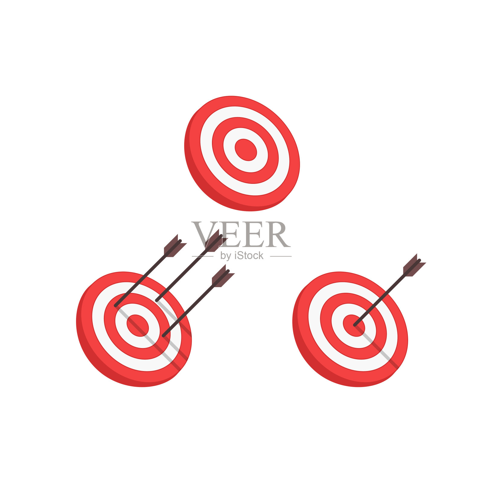 矢量目标和箭头。插画图片素材