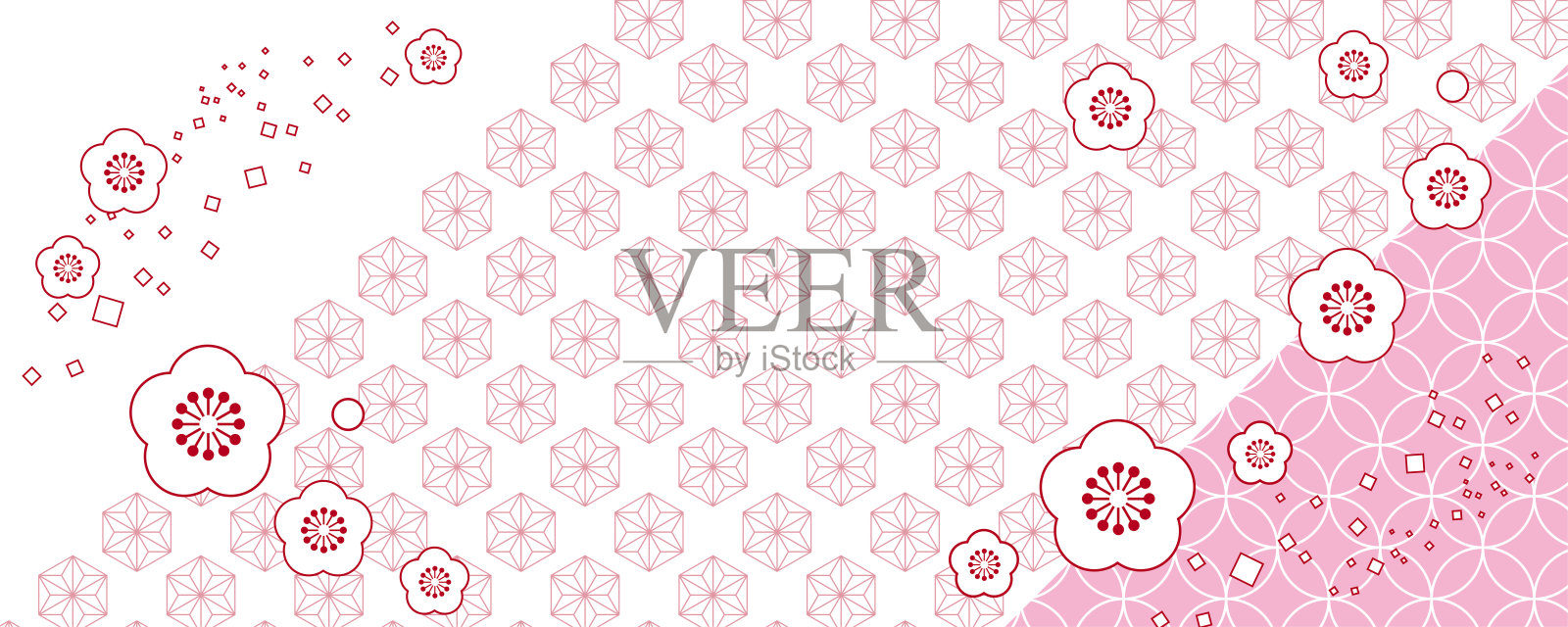 日本背景设计,具有华丽时尚的氛围插画图片素材