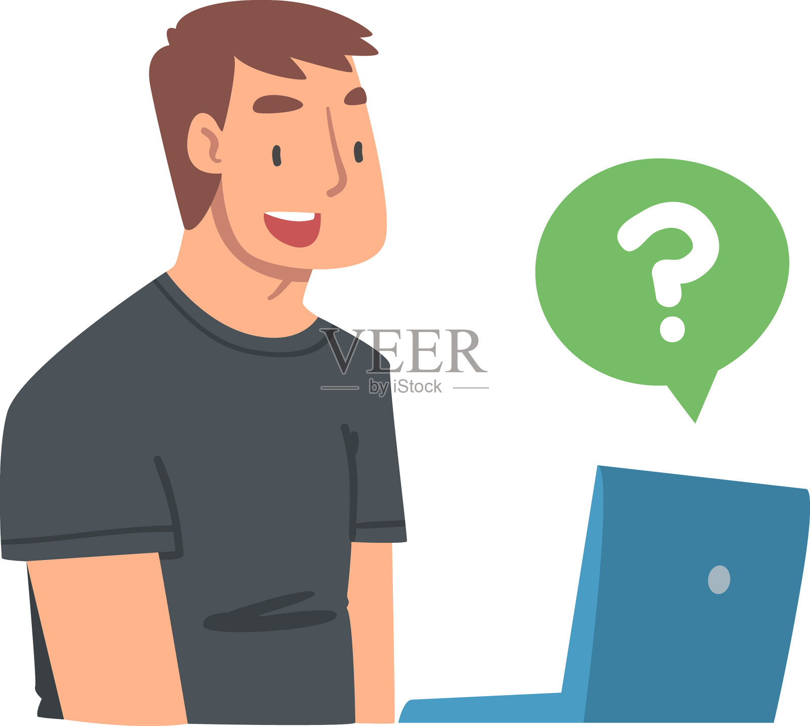 年轻人用互联网问问题设计元素图片