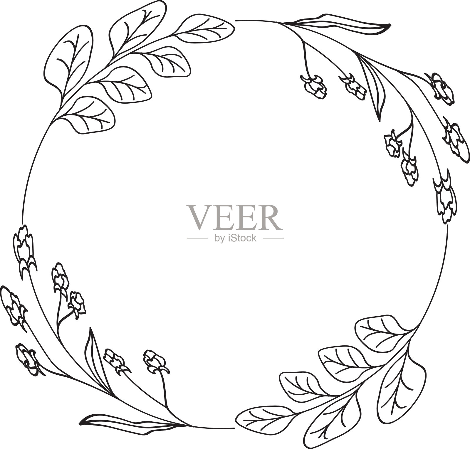 花圈植物安排装饰装饰品保存日期邀请插画图片素材