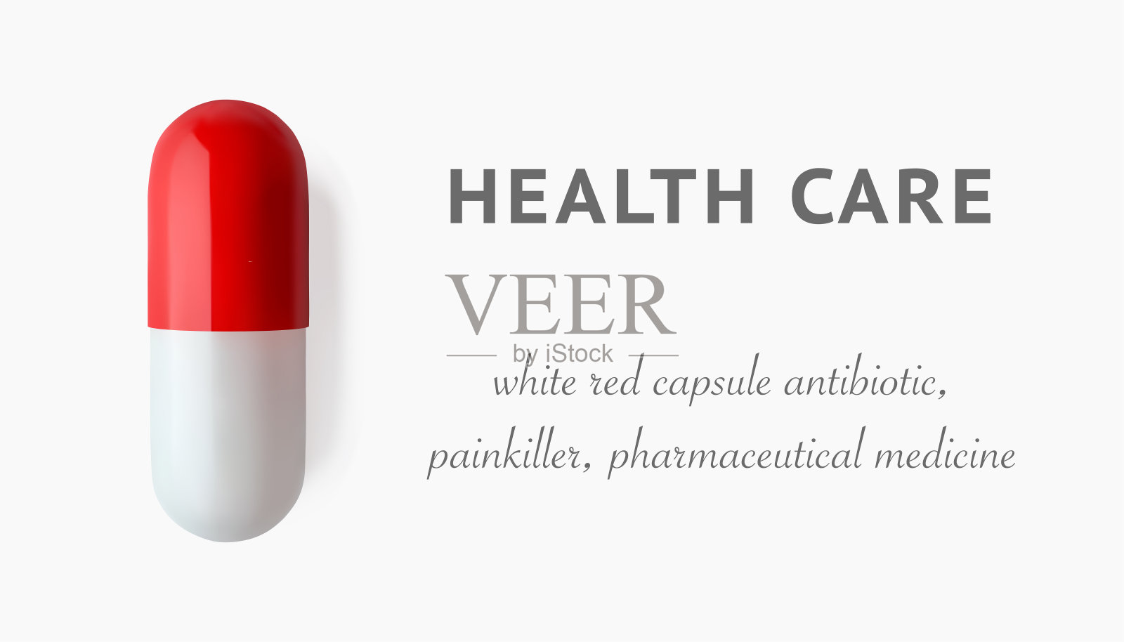 白红色医药胶囊3d现实的矢量插图。抗生素或止痛药插画图片素材