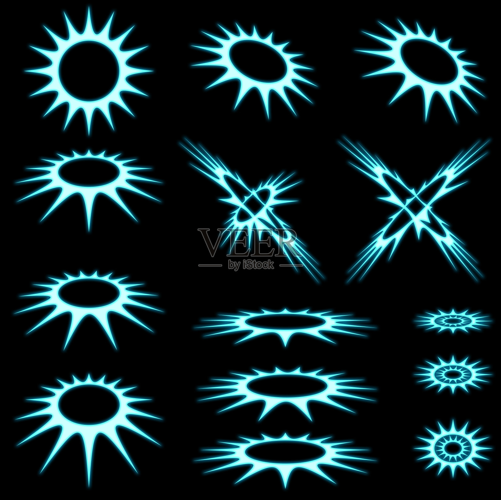 蓝色的冲击效应插画图片素材