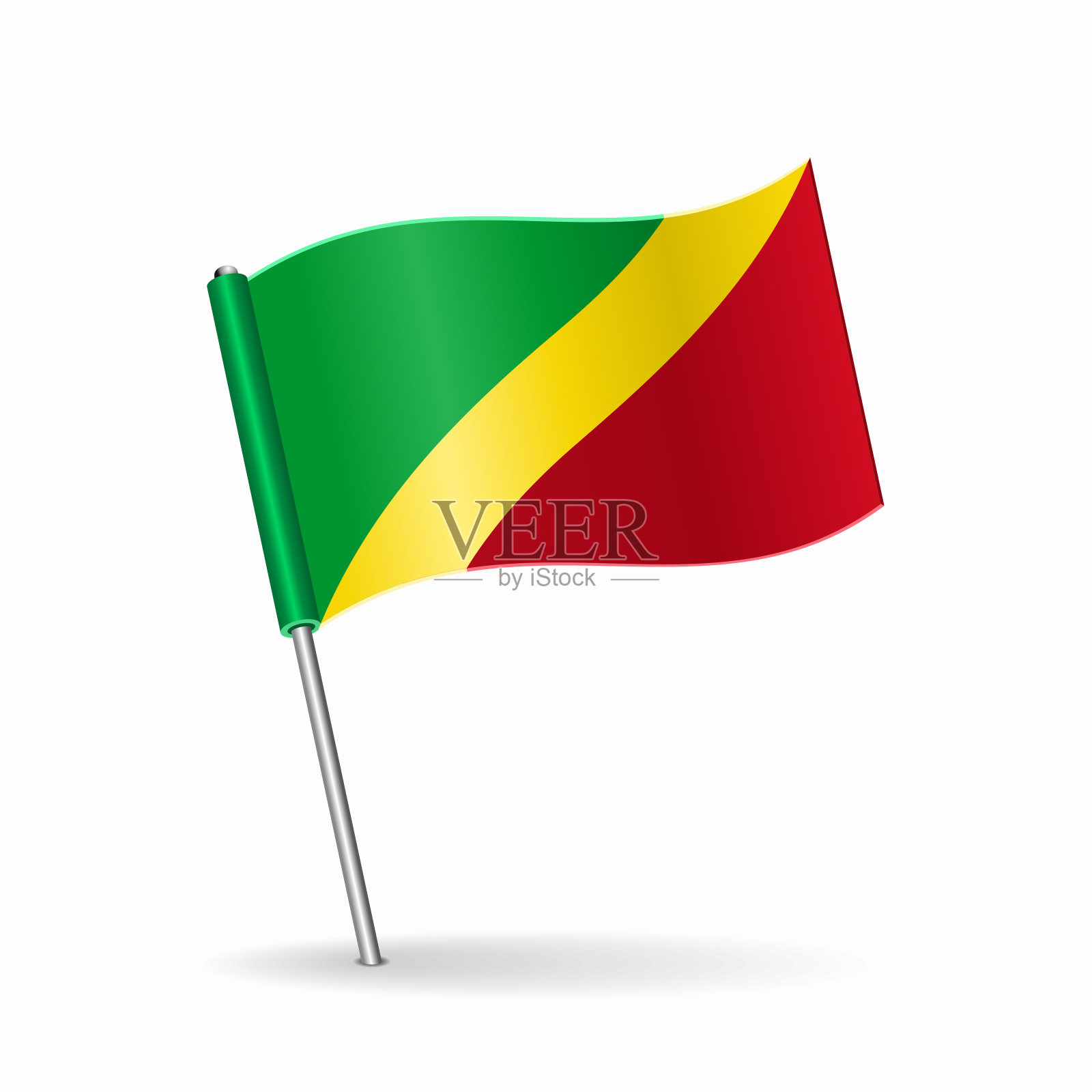 刚果国旗地图指针布局。矢量插图。设计元素图片