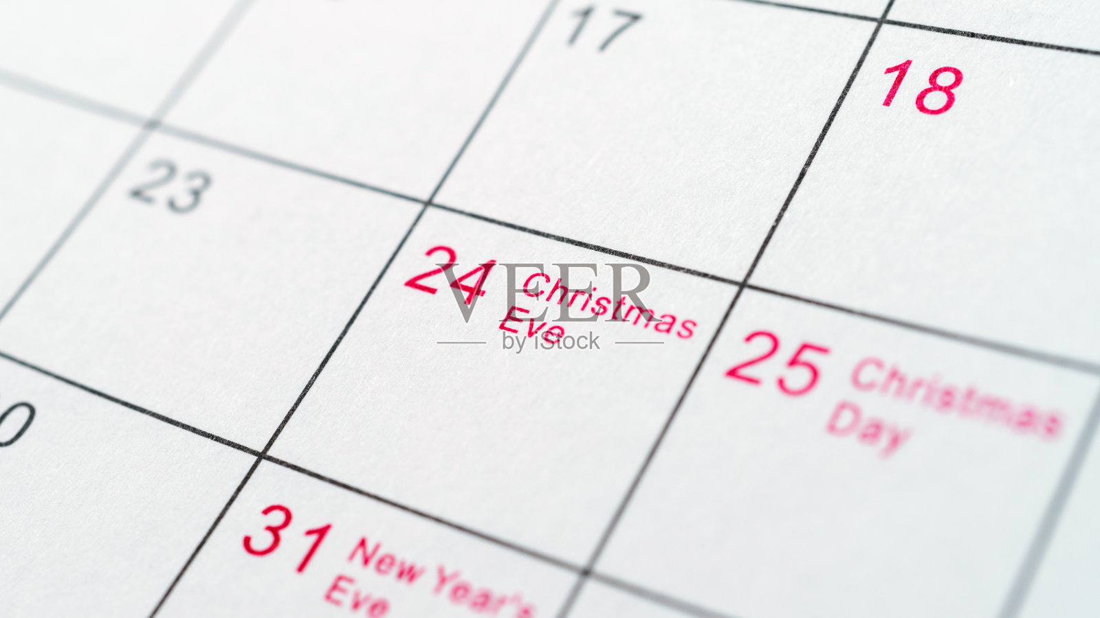 十二月二十四日圣诞节概念在台历上照片摄影图片