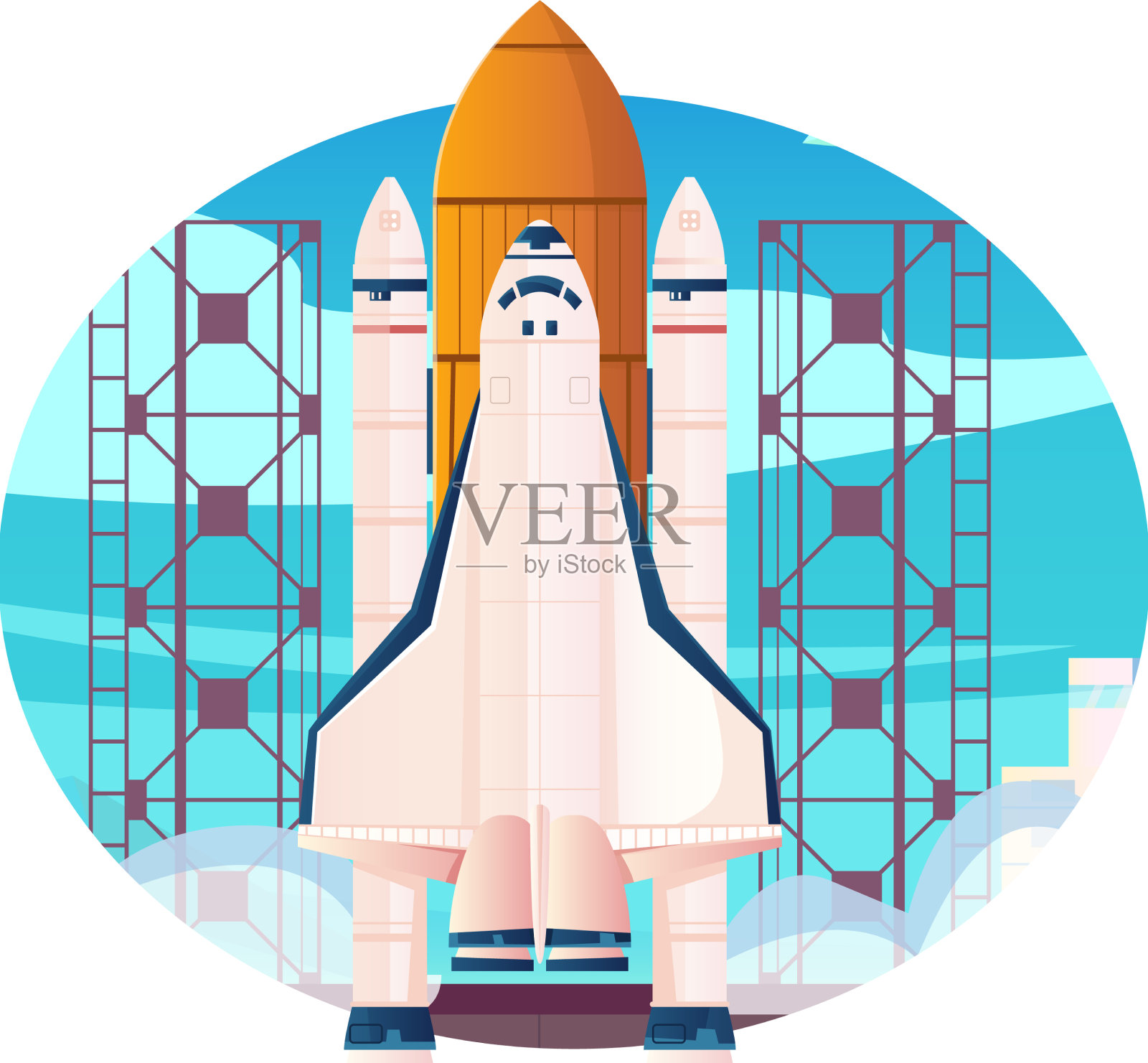 航天飞机发射组成设计元素图片