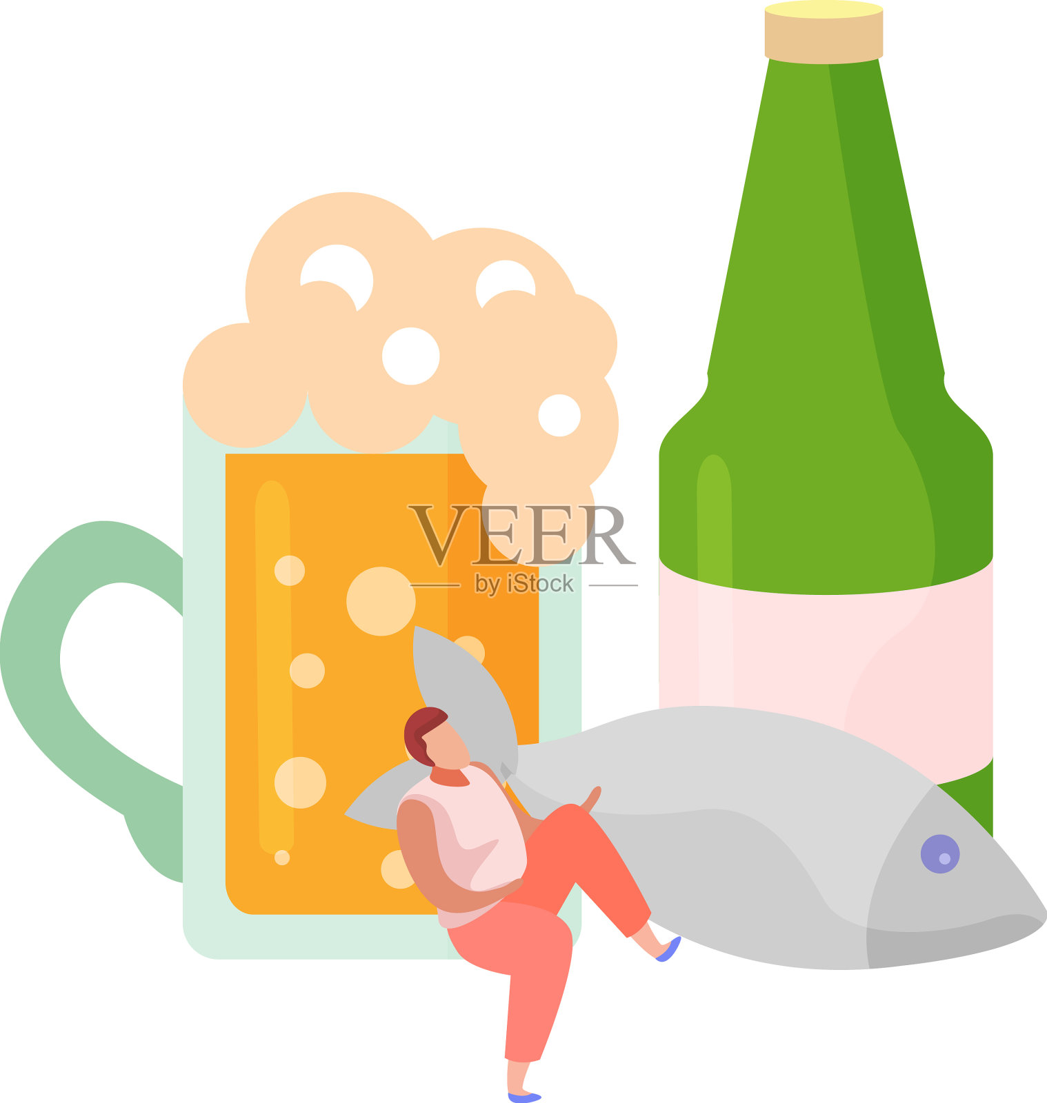 啤酒杯鸡尾酒配方设计元素图片