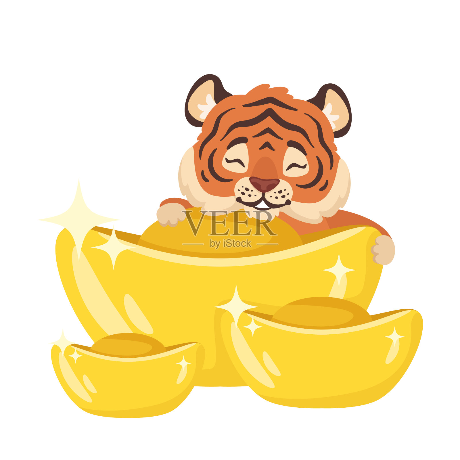 可爱的老虎插画图片素材