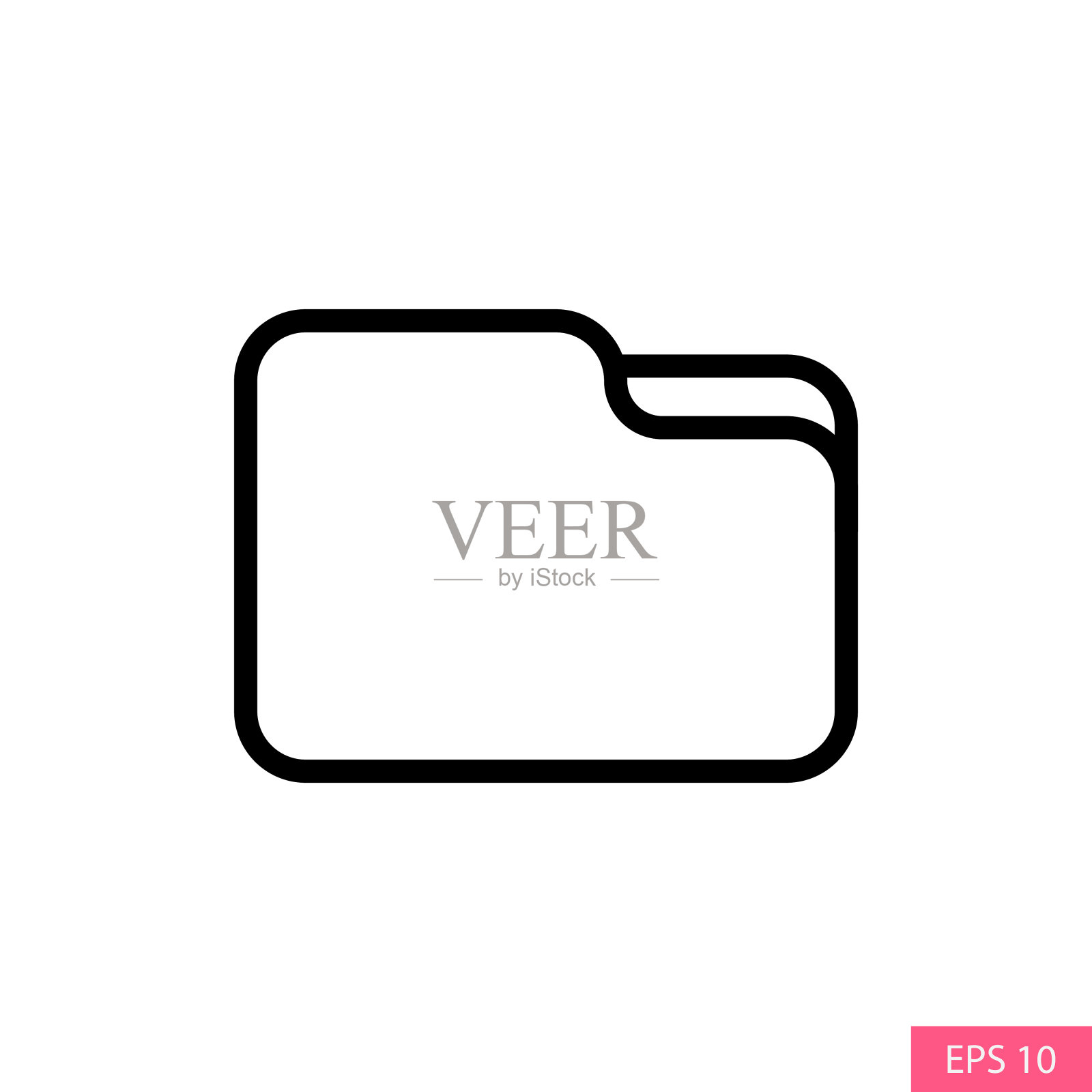 文件夹矢量图标在直线风格设计网站设计,app, UI,隔离在白色背景。EPS 10矢量插图。插画图片素材