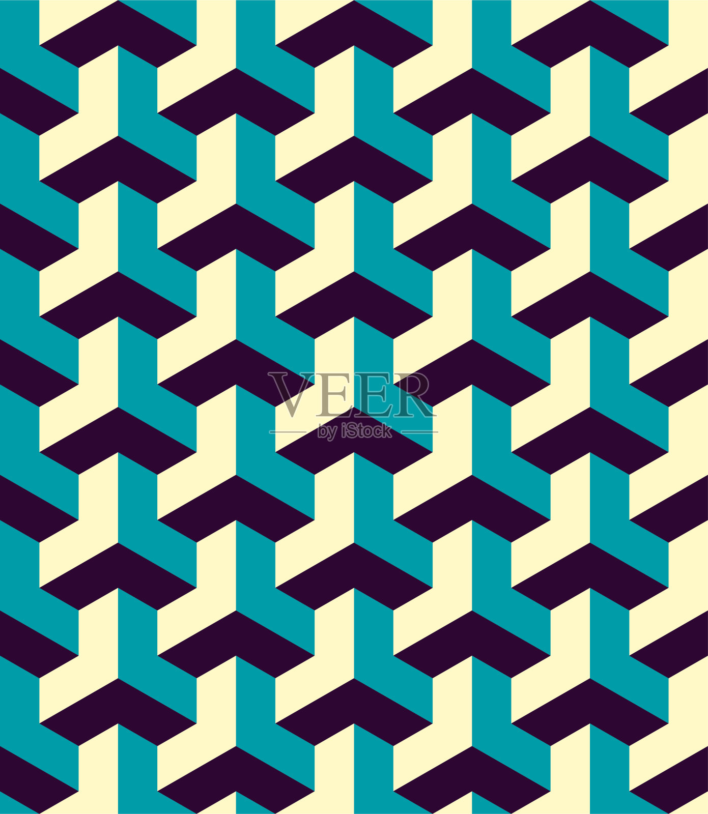 无缝图案体等距矢量几何光学错觉矢量插画图片素材