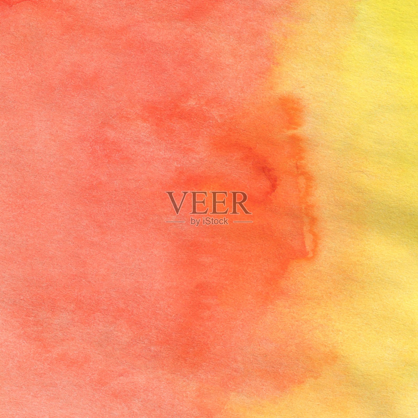 黄色和红色手绘水彩抽象背景。照片摄影图片