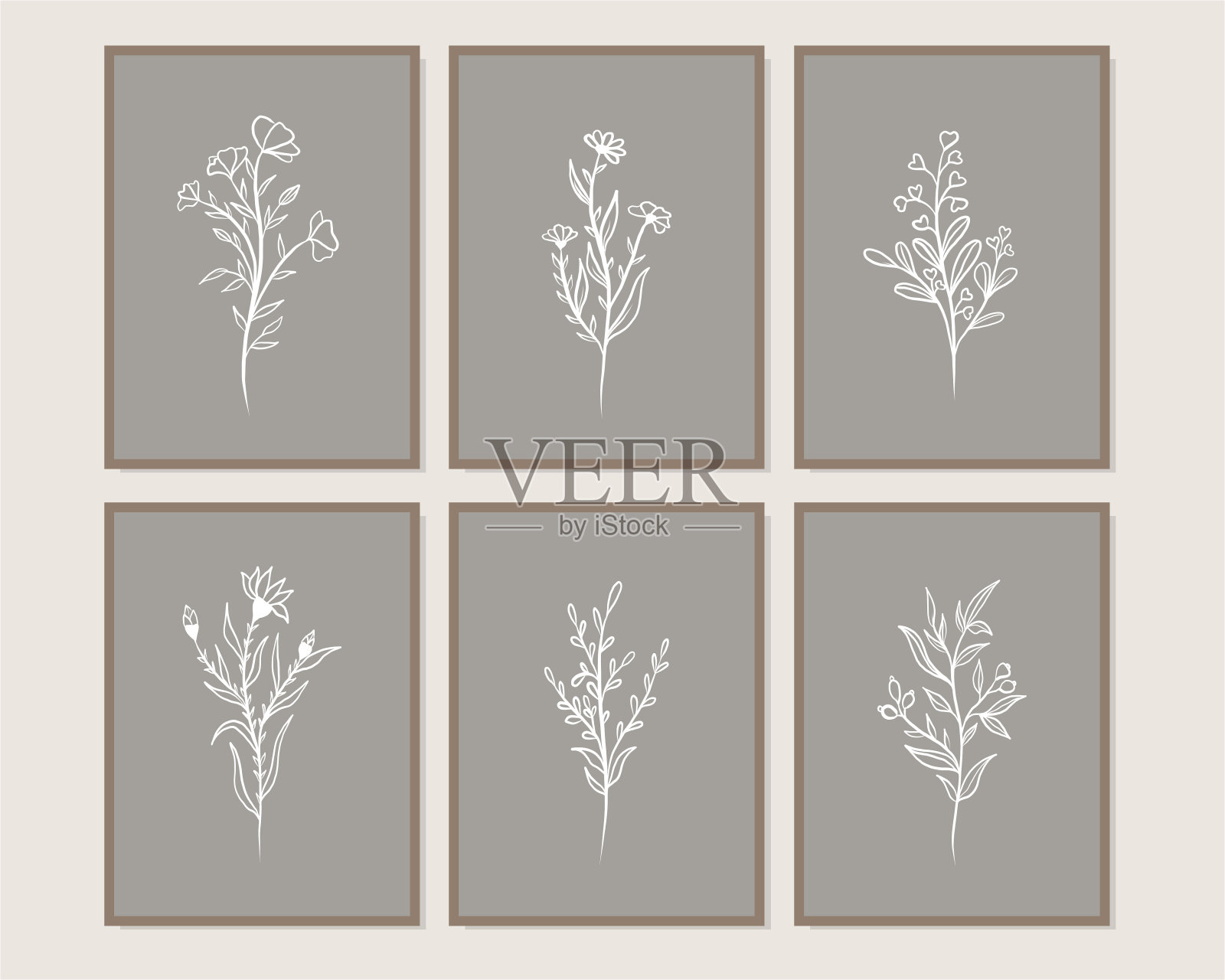 一套创造性极简主义手绘插图插画图片素材