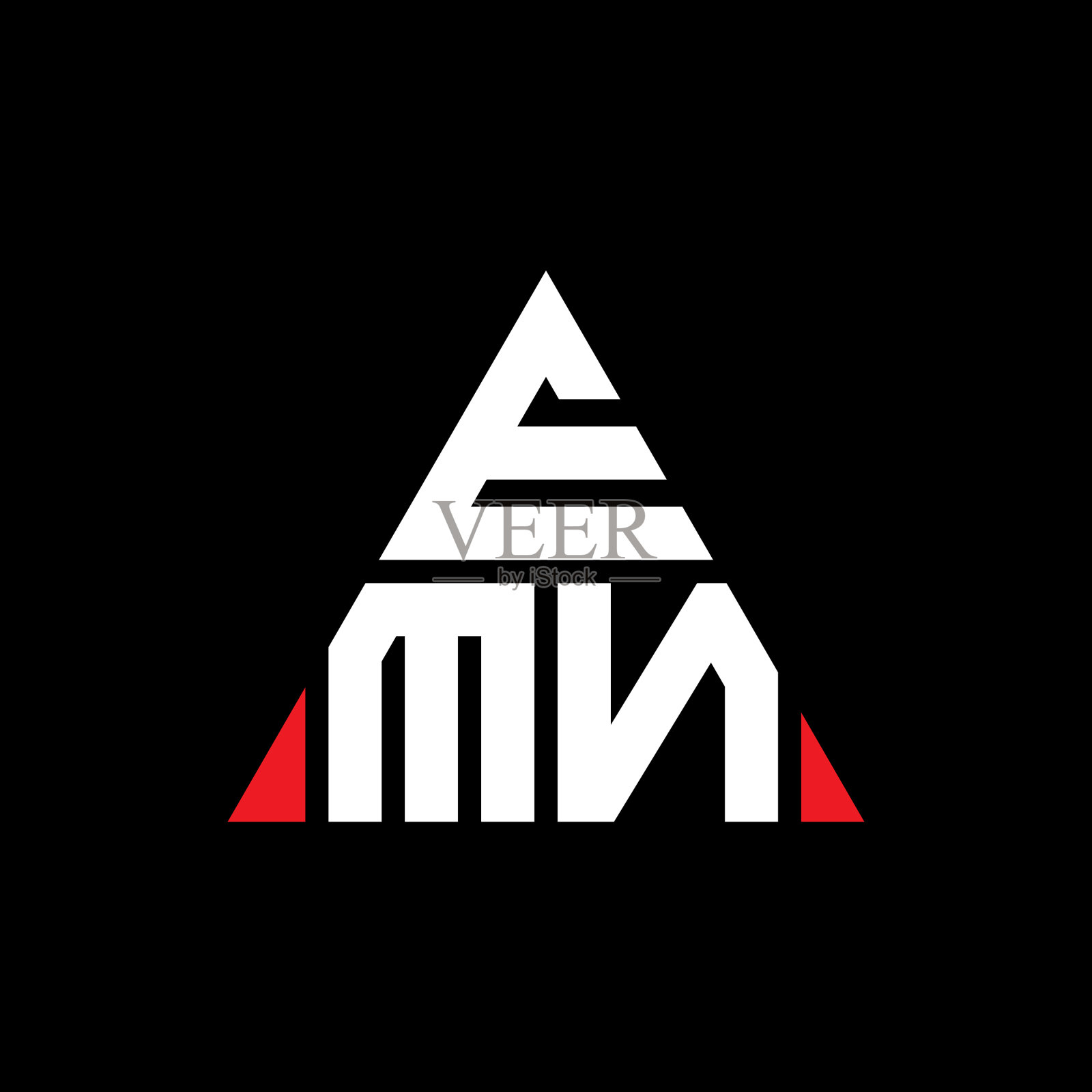 Emn三角形字母标志设计与三角形插画图片素材