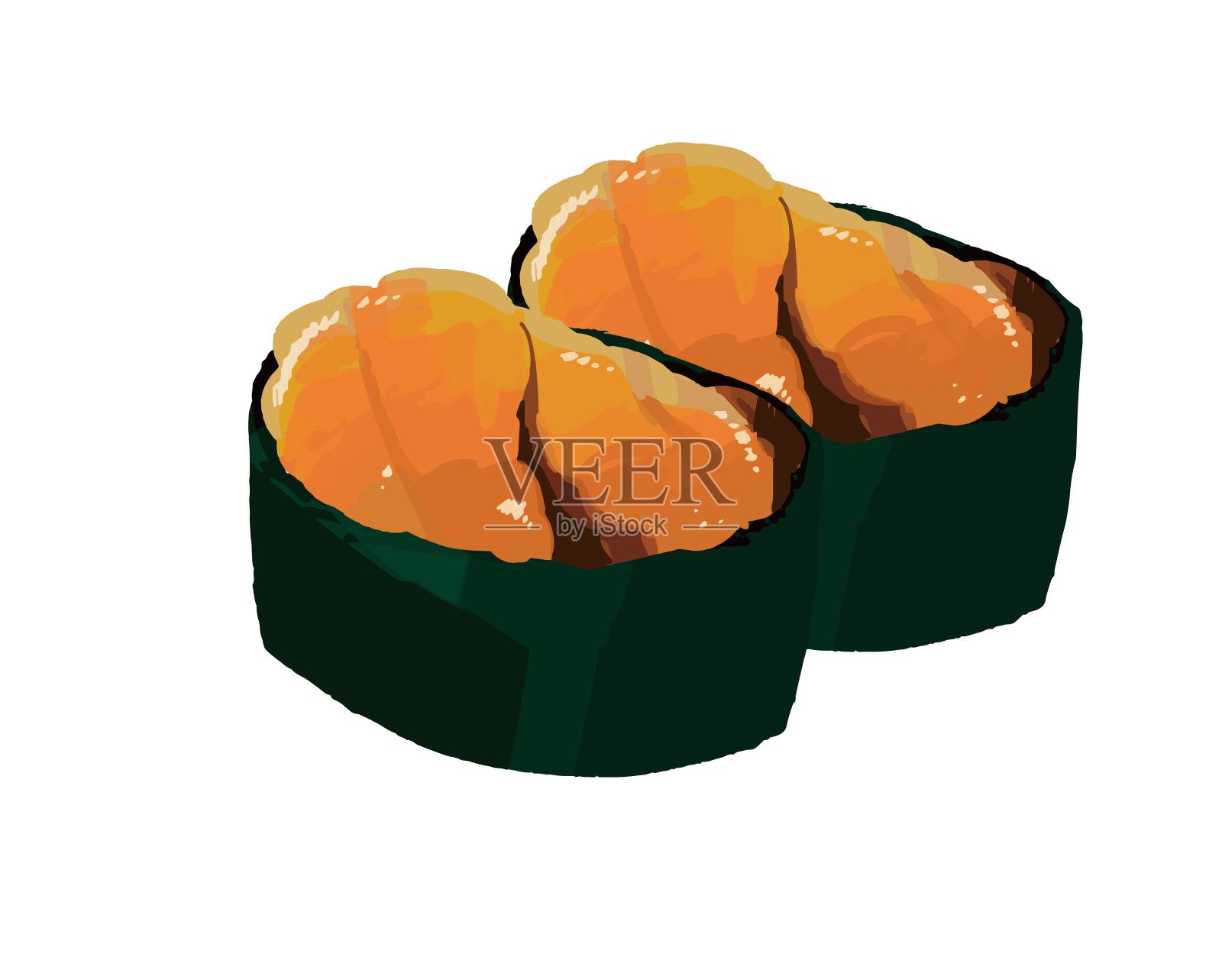 美味海胆战舰矢量插图素材/寿司/外卖/圆坛插画图片素材